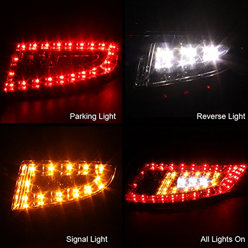 AKKON Red Clear Full LED Tail Lights Brake Lamps for 2005-2008 Porsche 997 911 Carrera/GT/Targa - Left & Right Pair - Enhance Night Visibility & Style (Perfect for Upgrades, Night Driving & Car Shows)
