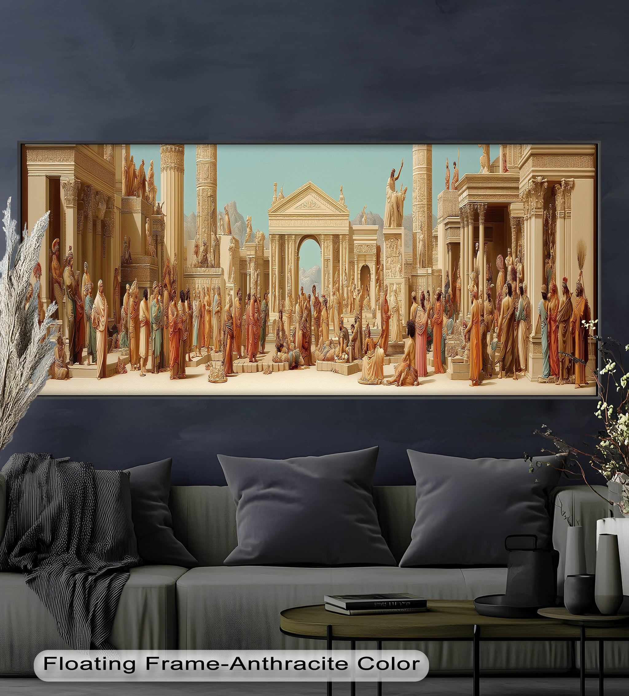 Ancient Agora Gathering - Roman Forum Oil Painting Wall Art | Historical Landscape Artwork | Perfect for Home Decor, Office & Gallery Display