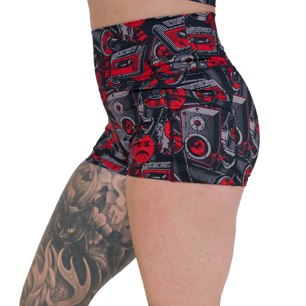 Trendy Graffiti Print Shorts for Men & Women - Stylish Streetwear Summer Casual Shorts | Perfect for Gym, Beach, and Everyday Wear