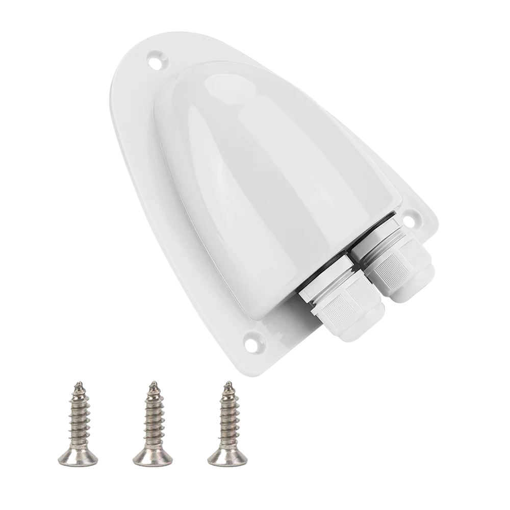BougeRV White Solar Weatherproof Double Cable Entry Gland - Waterproof Cable Connector for Outdoor Solar Panels, RV, Marine & Off-Grid Power Systems