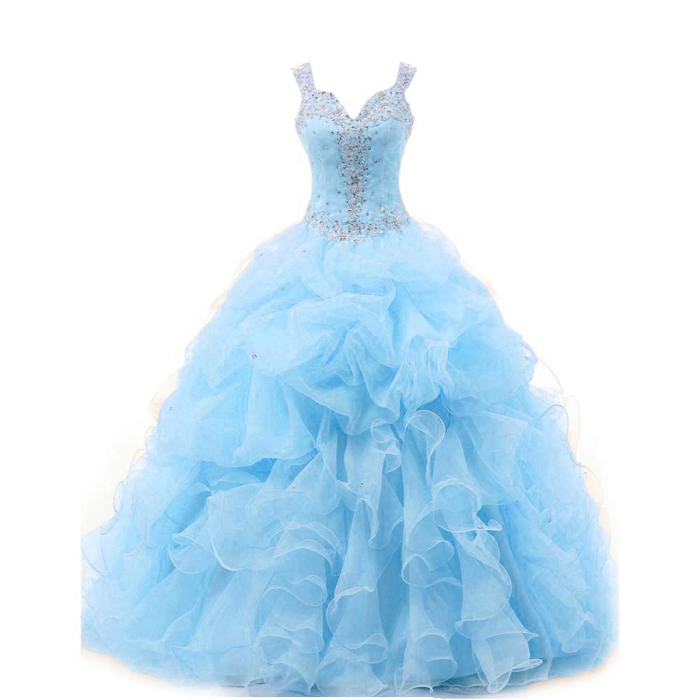 Elegant ANGELA Women's Sweetheart Organza Ball Gown Prom Quinceanera Dress for Formal Events & Special Occasions