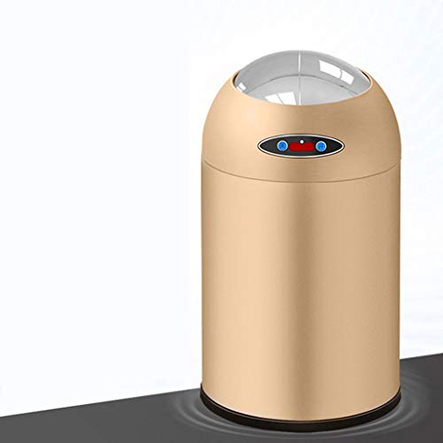 Touchless Motion Sensor Trash Can with Lid - 6L, 8L, 12L Kitchen & Bathroom Waste Bin for Home, Office, Bedroom | Automatic Hands-Free Garbage Bin (8L, Round, Yellow) - Perfect for Hygienic Waste Disposal in Kitchens, Bathrooms & Workspaces