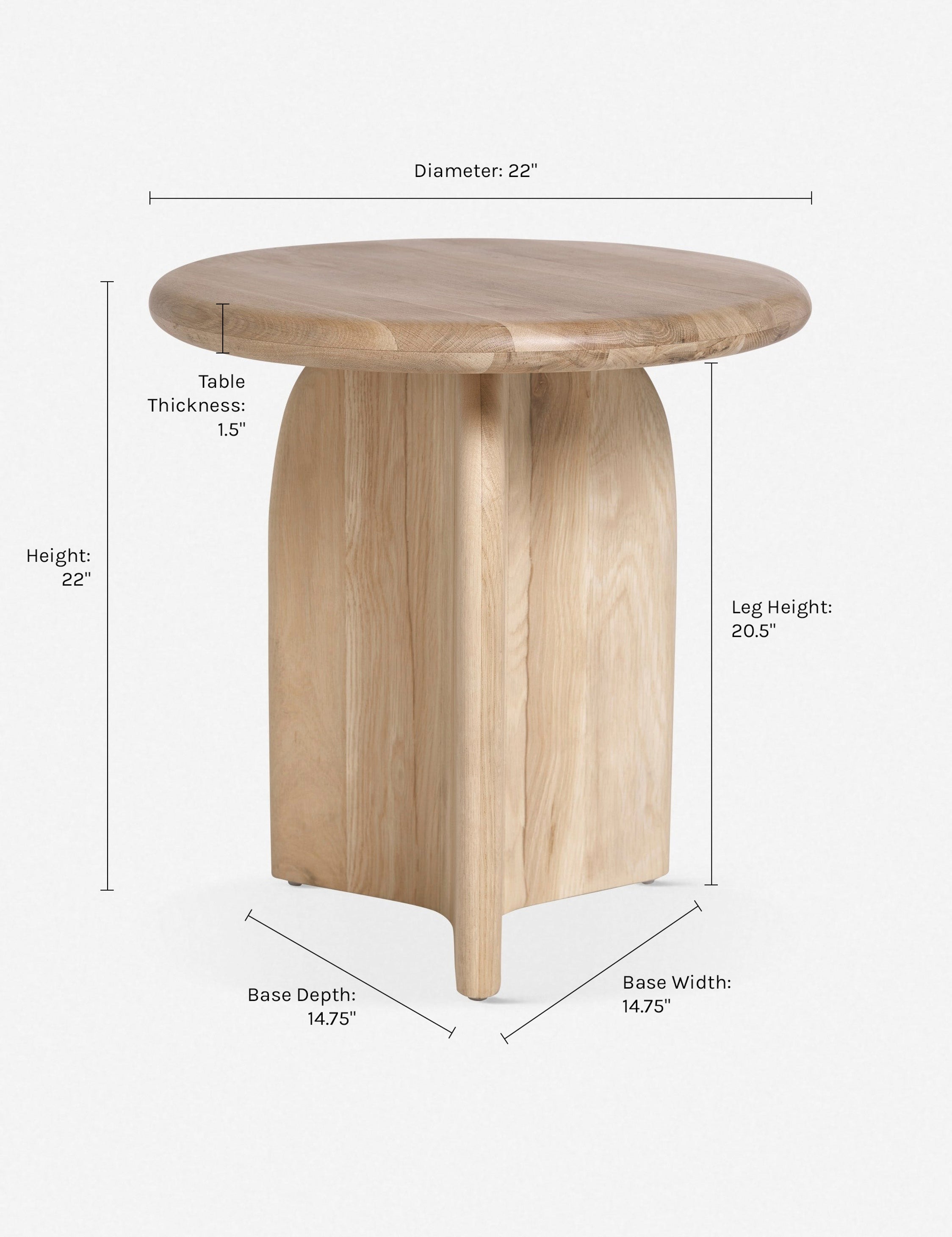 Ada Round Side Table - Modern End Table for Living Room, Bedroom & Office - Stylish Accent Table with Sturdy Metal Base - Perfect for Coffee, Books & Decor