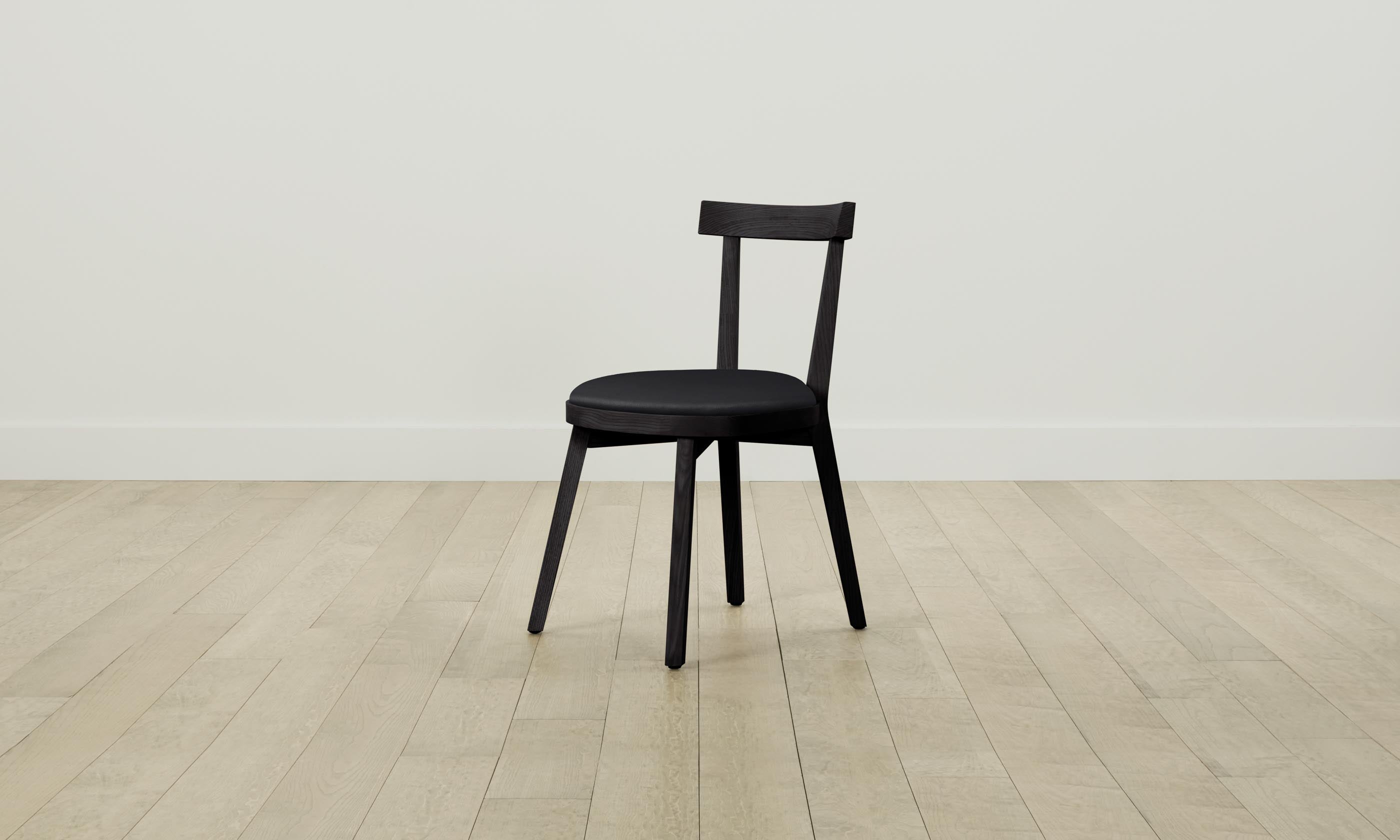 Allen Dining Chair - Premium Pebbled Leather Upholstery in Ink Black - Perfect for Modern Dining Rooms & Kitchen Tables