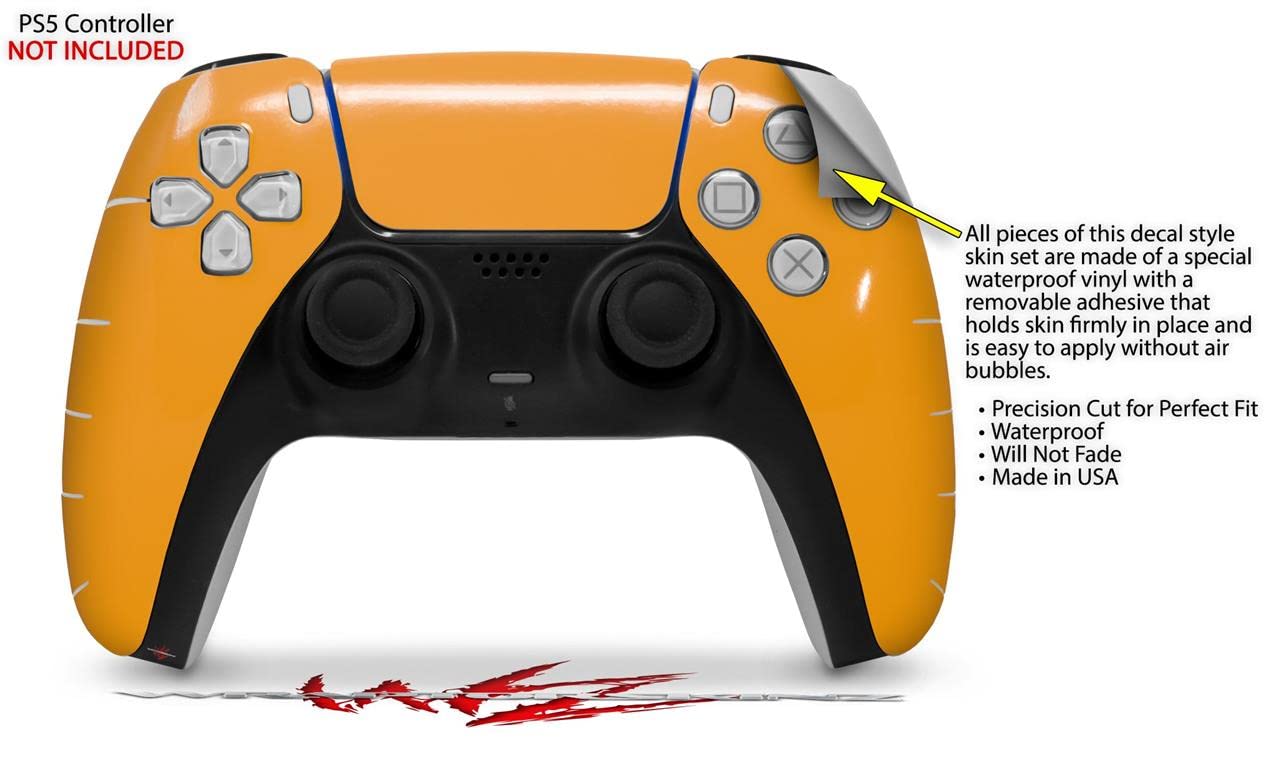 PS5 DualSense Controller Skin Wrap - Orange for Gaming Protection