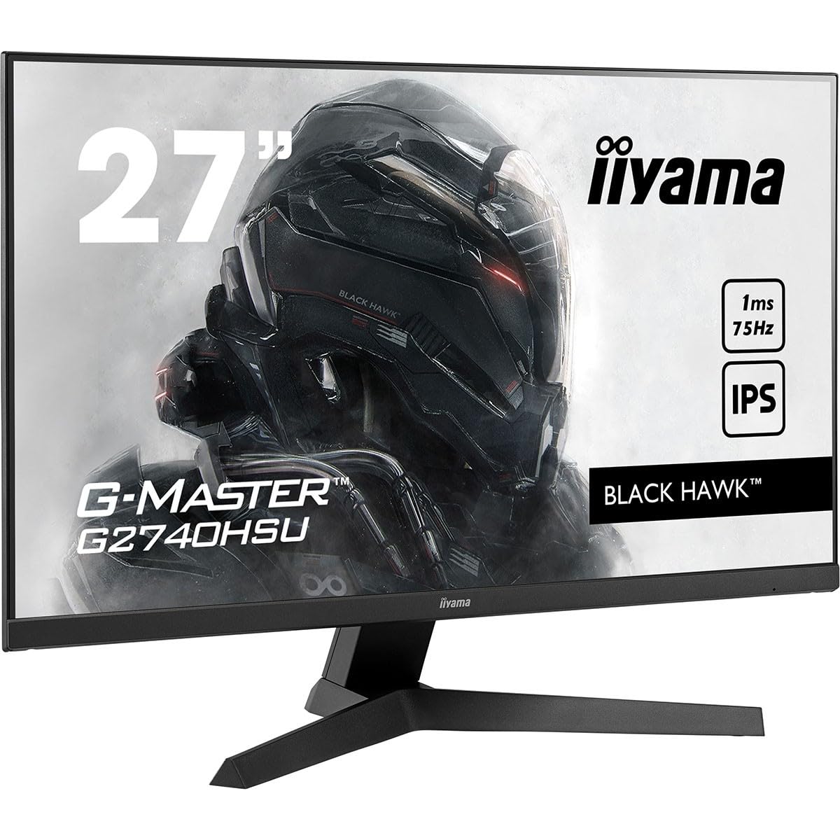 iiyama G-Master G2740HSU-B1 27 Inch Full HD IPS Gaming Monitor - 75Hz, 1ms Response, AMD FreeSync, 1920x1080 Resolution, 250cd/m² Brightness, HDMI/DisplayPort/USB Ports, Built-in Speakers - Perfect for Home Office & Esports Gaming