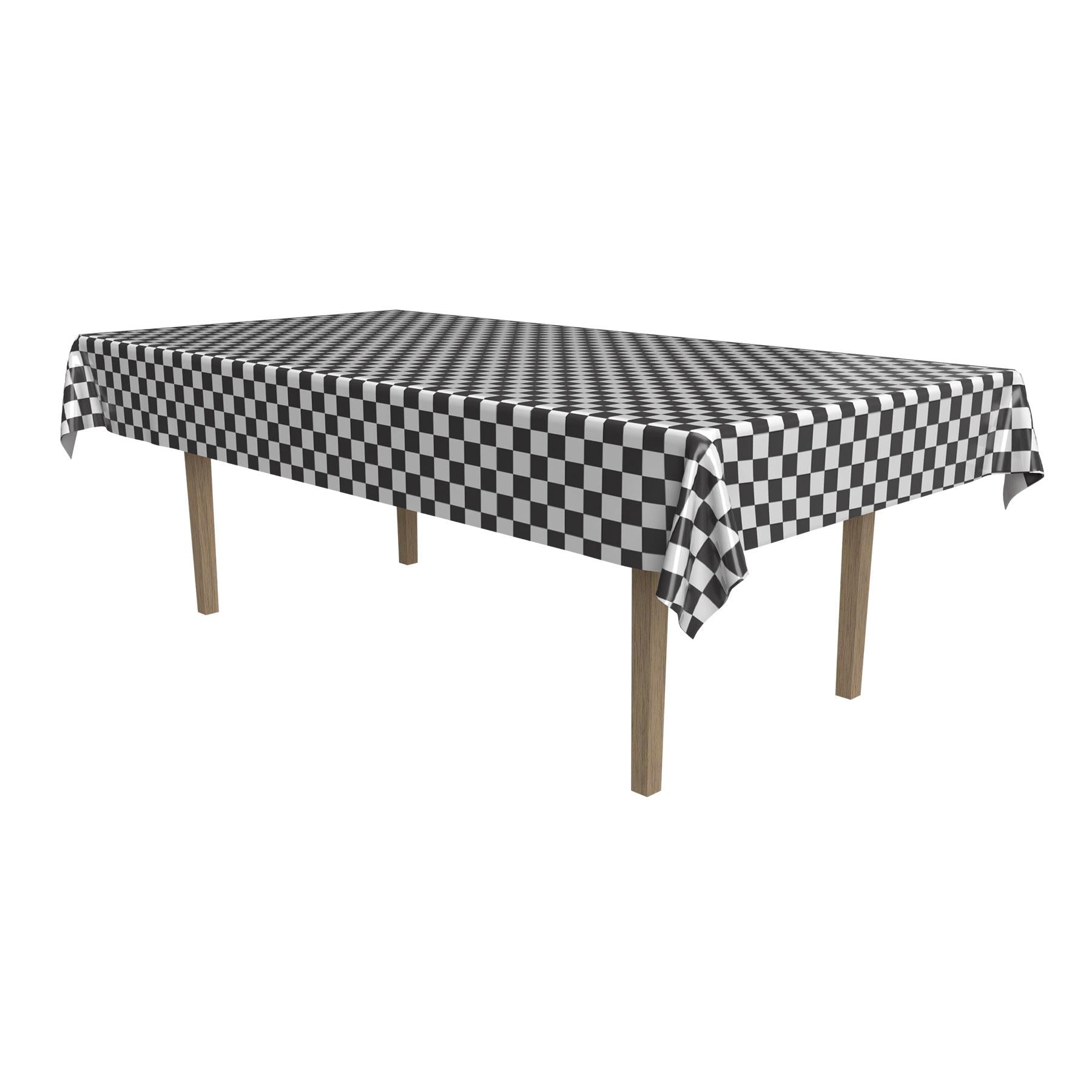 Beistle 12-Pack Checkered Party Table Covers - Red and White Classic Design for Birthday, Wedding, Picnic & Holiday Decorations