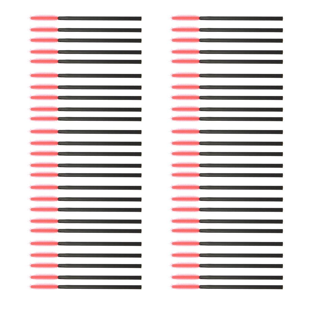 50 Pack Disposable Eyelash Brushes - Mascara Wands & Lash Extension Spoolers (Model B) for Professional Makeup Artists & DIY Beauty - Perfect for Salon, Home Use & Travel