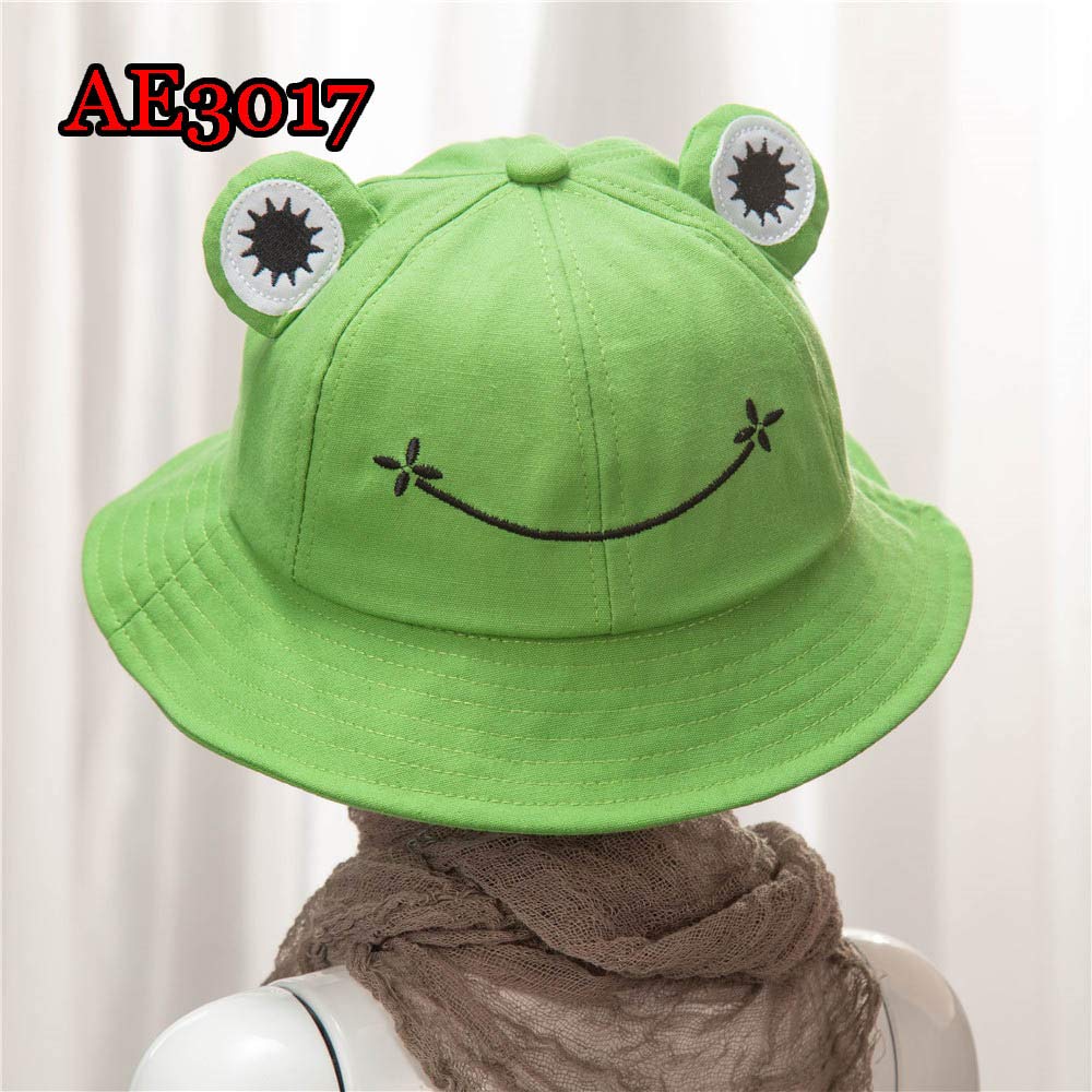 Vivigo Cute Green Frog Bucket Hat - Summer Cotton Sun Hat for Women & Adults, Wide Brim Fisherman Hat with Fun Frog Design - Perfect for Beach, Outdoor, Fishing & Festival Activities