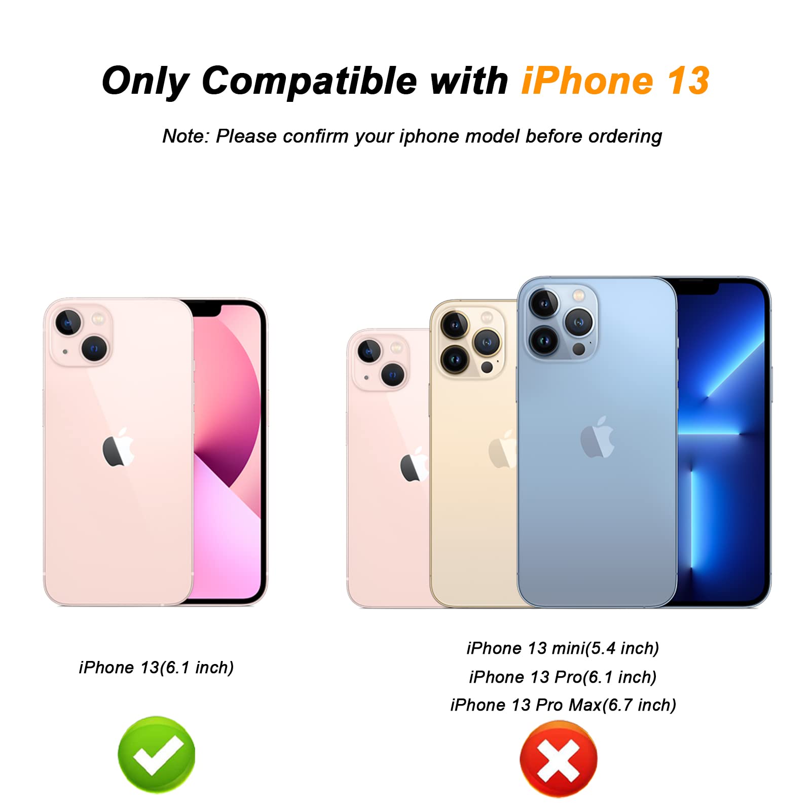 Military Grade Shockproof iPhone 13 Case - 3 Layer Full Body Protection Rugged Hard Cover for iPhone 13 6.1 Inch (Purple & Pink) | Perfect for Outdoor Adventures, Construction Work & Active Lifestyles