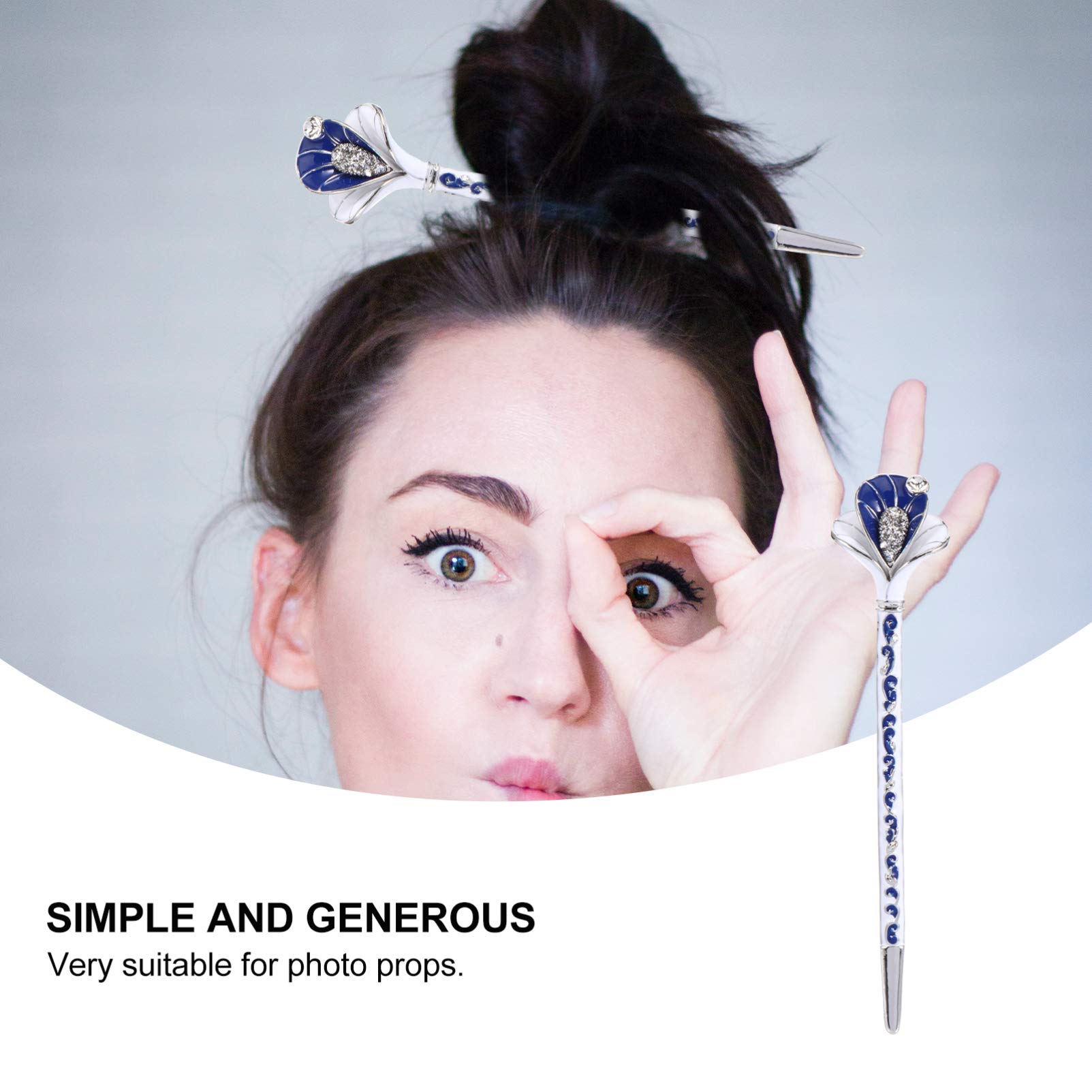 Beaupretty Crystal Leaf Hair Stick - Chinese Hanfu Hairpin, Bridal Hair Clip & Chignon Maker for Long Hair - Elegant Hair Accessories for Weddings, Cosplay, and Traditional Chinese Style