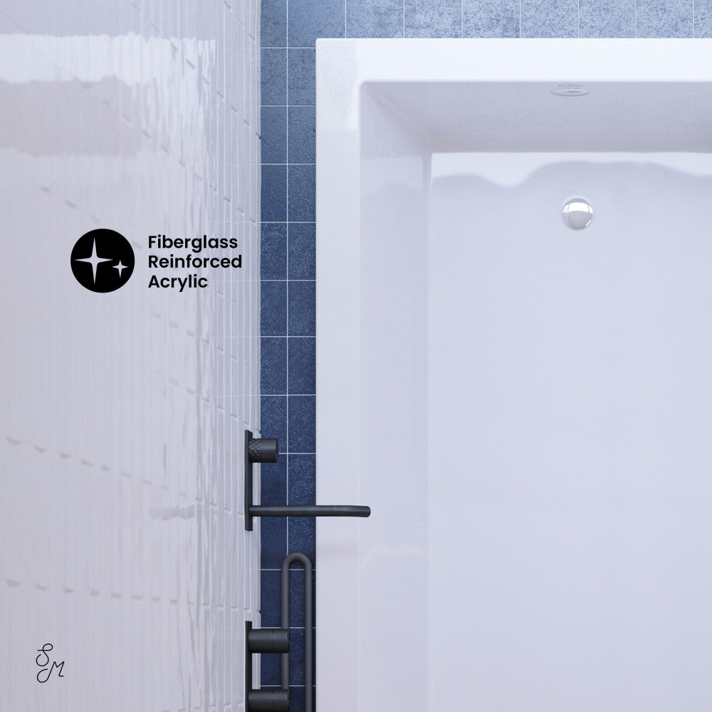 Voltaire 60 x 36 Reversible Drain Drop-In Bathtub - Freestanding Soaking Tub for Bathroom Renovation & Luxury Spa Experience