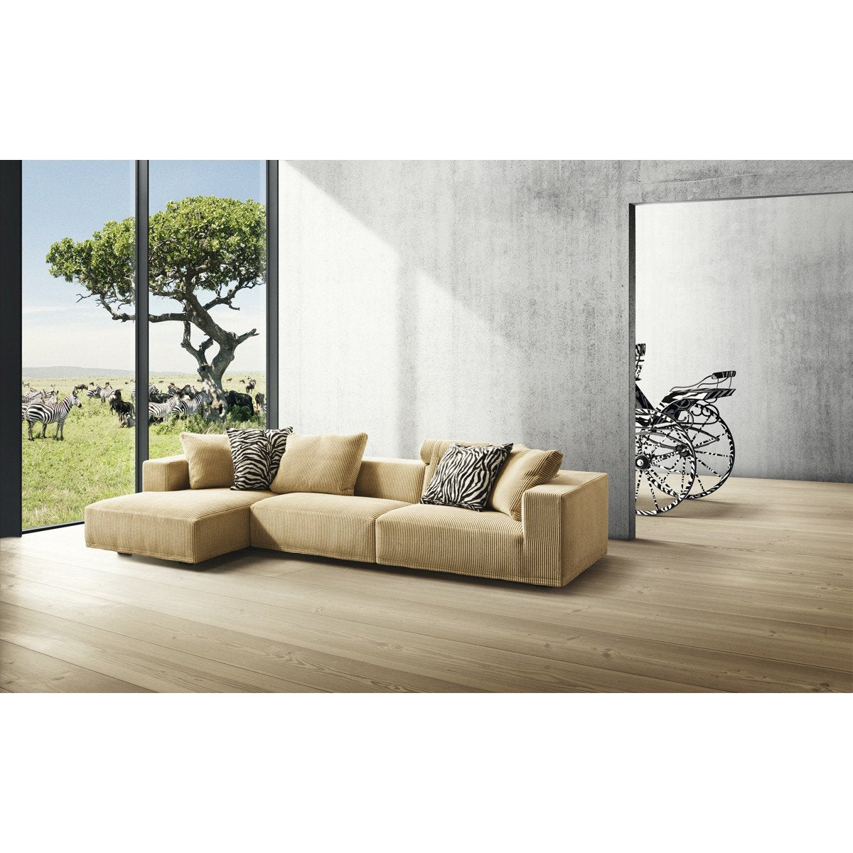 Baseline Sofa Sectional - Modern L-Shaped Couch for Living Room, Family Room & Apartment | Comfortable Fabric Upholstery, Sturdy Frame & Easy Assembly