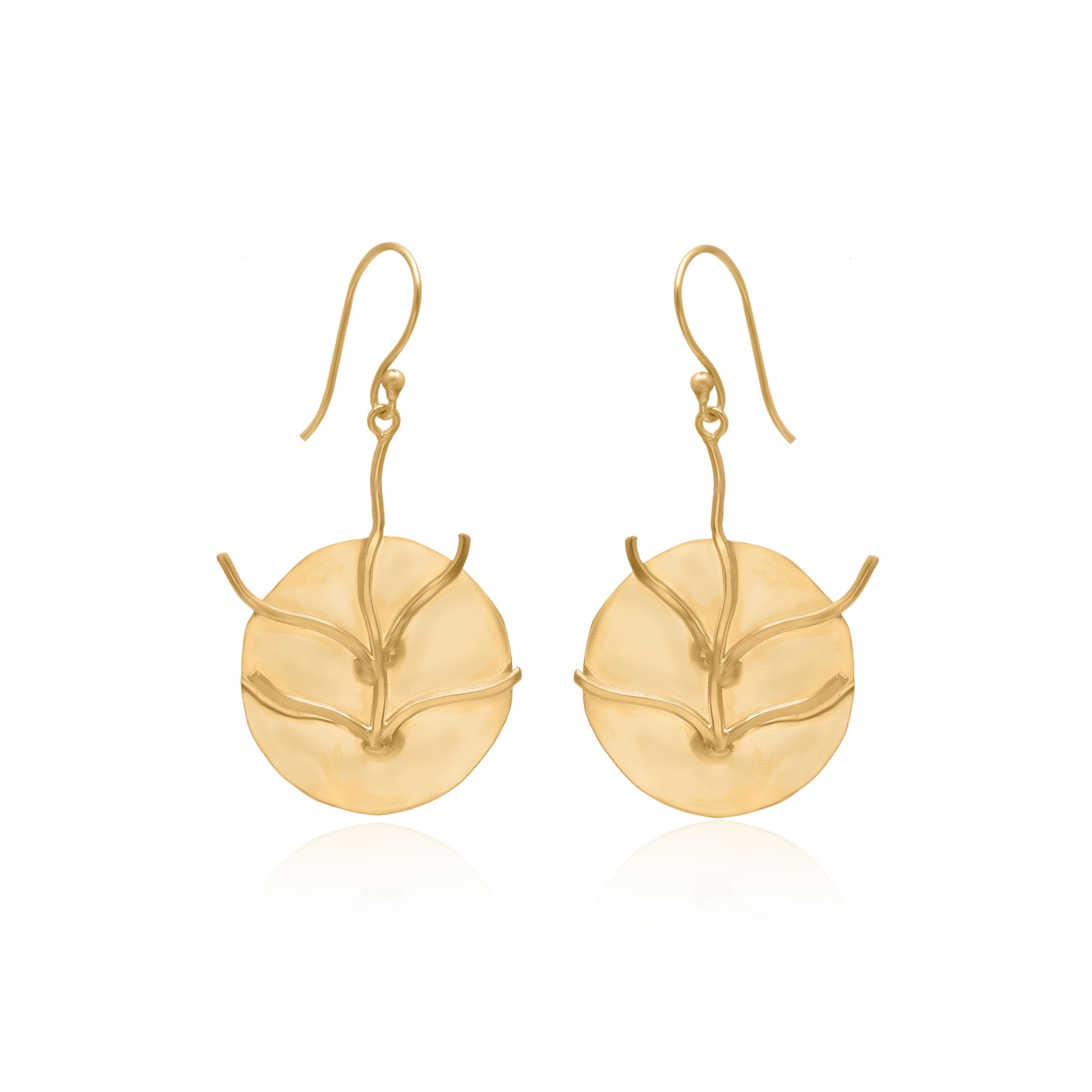 Veracity Jewelry Tree of Life 18K Gold Plated Handmade Earrings for Women - Elegant Fashion Jewelry Gift for Her - Handcrafted Gold Filled Earrings for Everyday Wear, Date Night & Special Occasions - VE-460