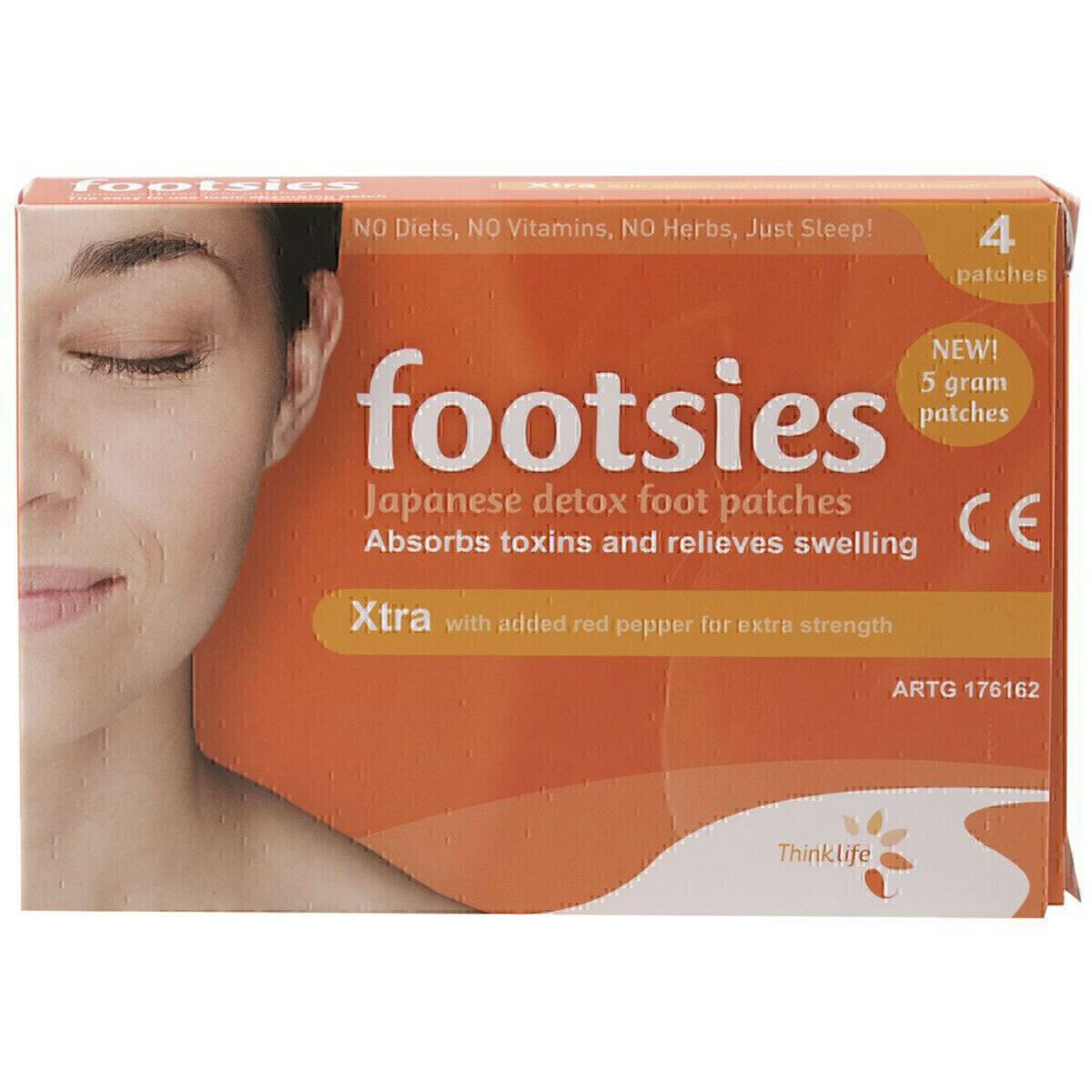 Thinklife Footsies Xtra Trial Size - 4 Patches for Cracked Heels & Dry Feet | Moisturizing Foot Care for Men & Women | Perfect for Home Spa, Travel & Daily Use