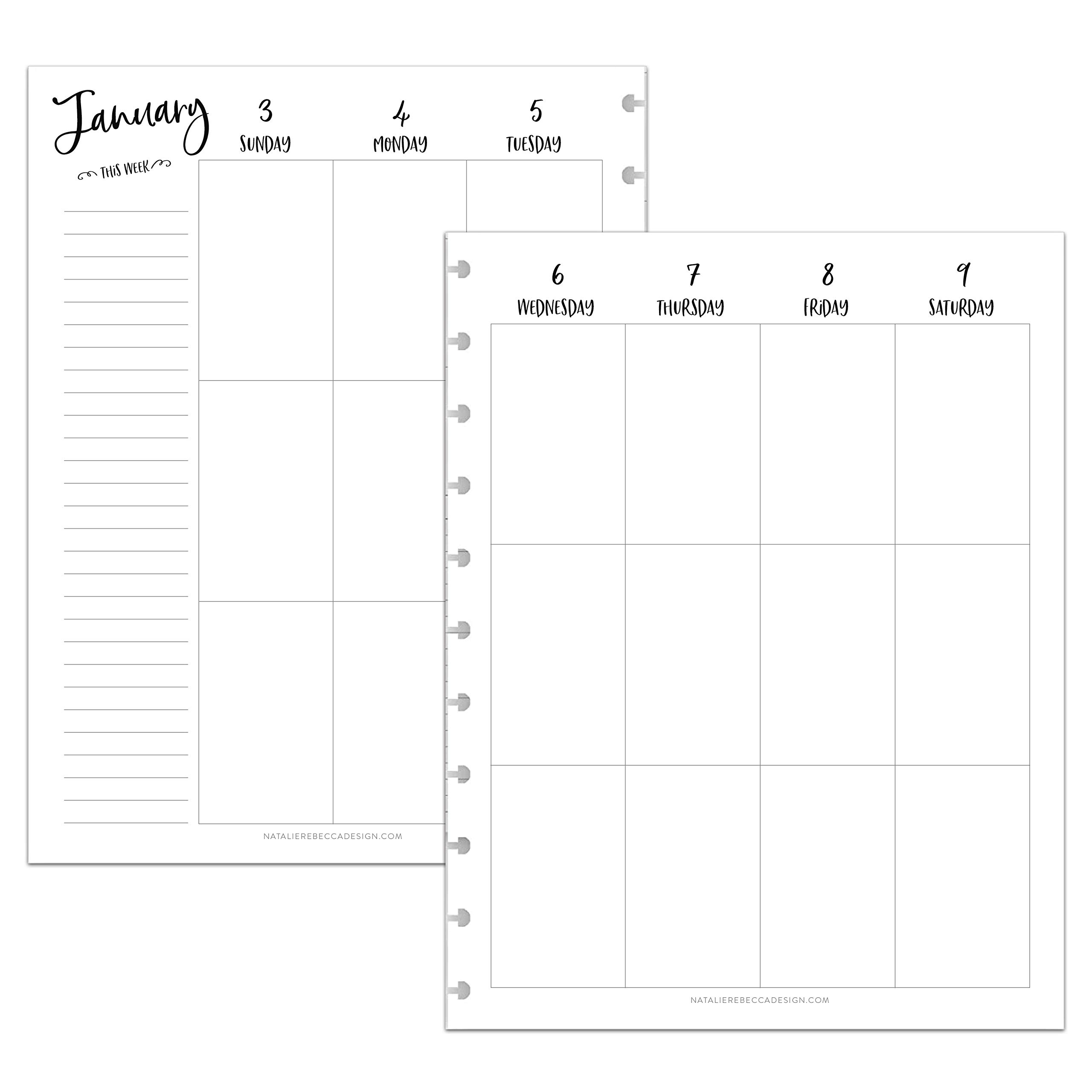 BetterNote 2025 Vertical Calendar Refill for Discbound Notebooks - Compatible with Levenger Circa, Happy Planner, Staples Arc, TUL, InkWell Press, MAMBI & NOTIQ (Whimsy Design, 11-Disc, Letter Size 8.5
