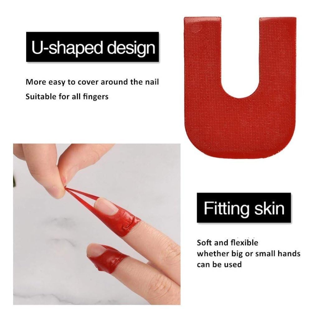 U-Shape Nail Polish Protector for Fingers - Peel Off Cuticle Guard Stickers for Nail Stamping, Painting & Manicure (5 Pack) | Prevent Polish Smudges & Mess - Perfect for DIY Nail Art at Home or Salon