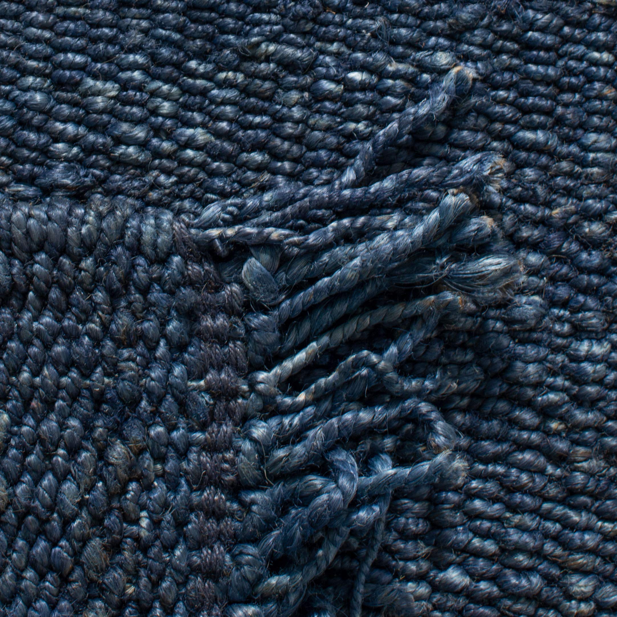 SAFAVIEH Natural Fiber Collection Handmade Boho Fringe Woven Jute Area Rug - 6' x 9' Navy Blue, Eco-Friendly & Durable for High Traffic Areas - Perfect for Living Room, Bedroom, Dining Room & Boho Home Decor (NF368N)