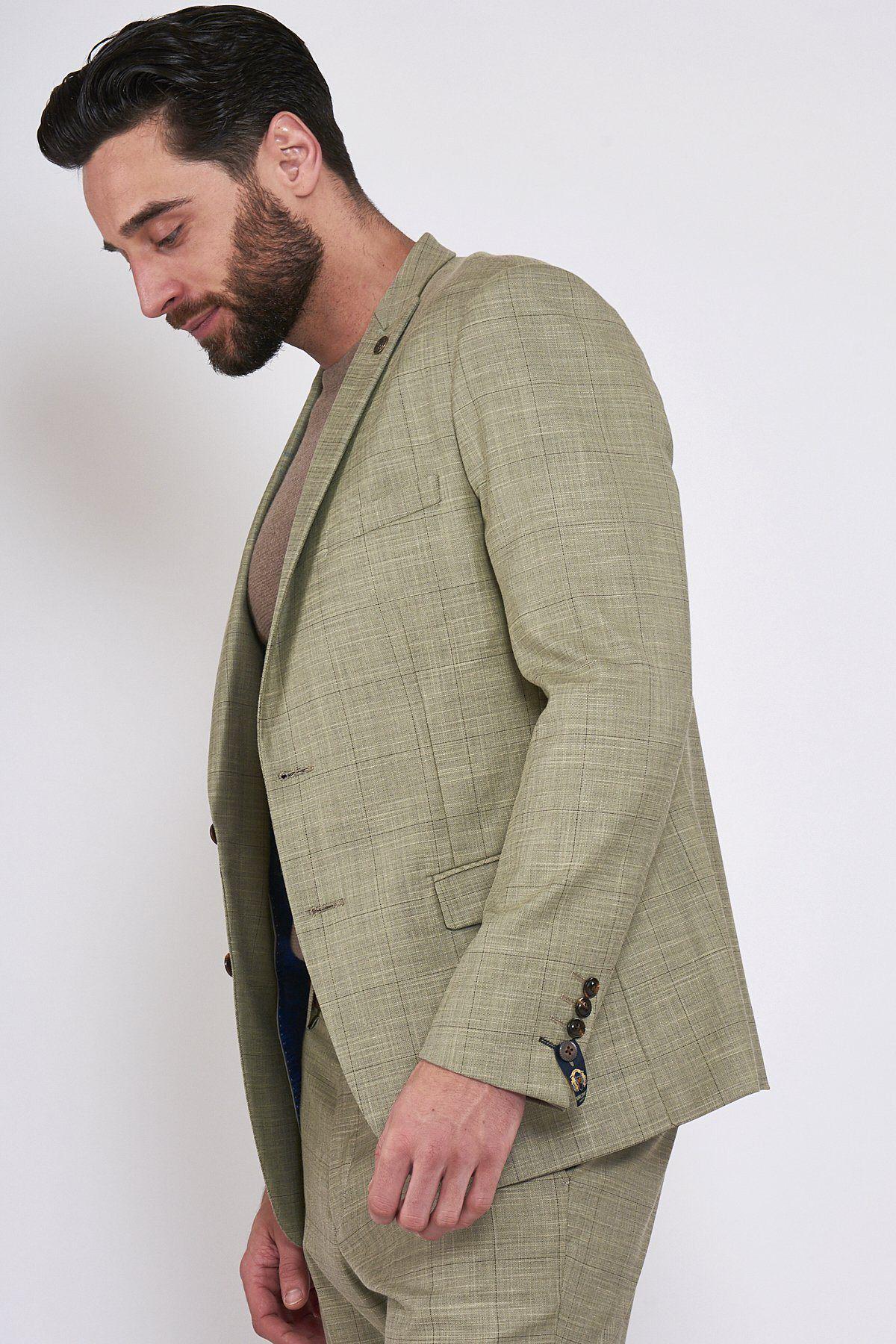 Mustard Beige Checkered Blazer for Women - Stylish Office & Casual Wear - Perfect for Work, Parties & Special Occasions