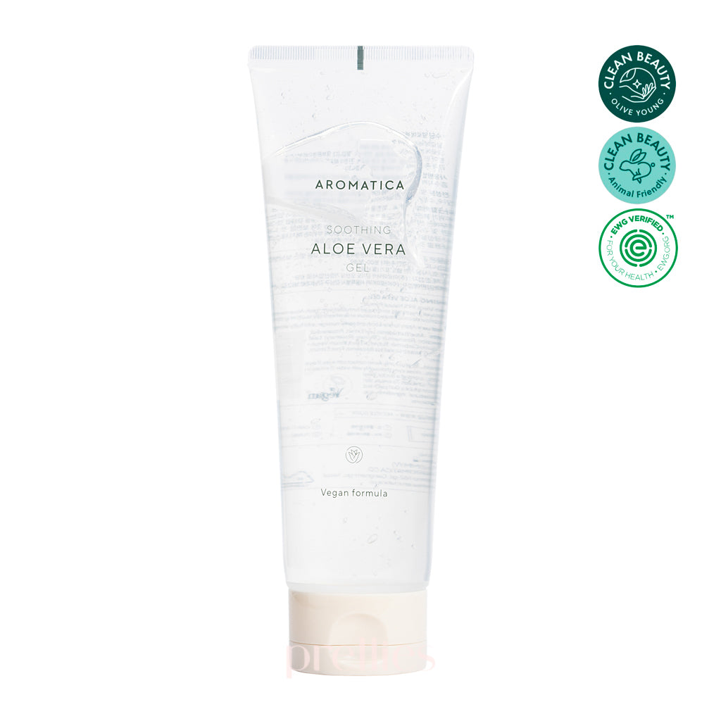 AROMATICA Soothing Aloe Vera Gel 180ml - 100% Pure Natural Aloe Vera for Sunburn Relief, Skin Hydration & After Sun Care - Perfect for Face, Body & Hair Care