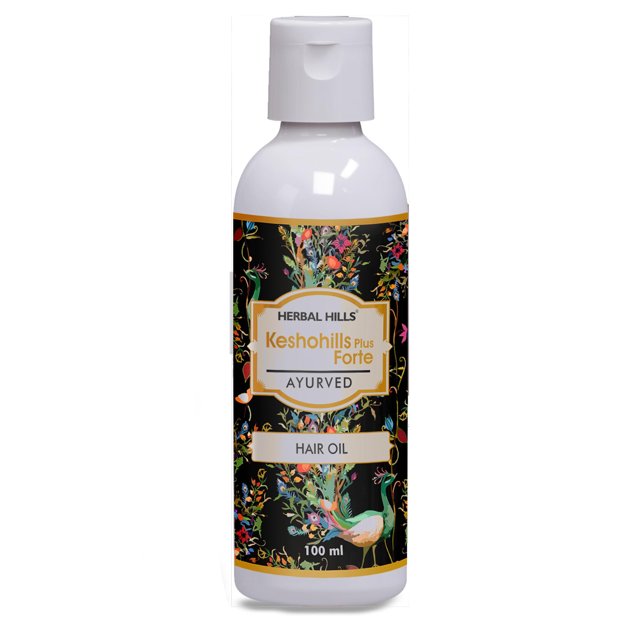 Herbal Hills Keshohills Plus Forte Ayurvedic Hair Oil 100ml - Natural Hair Growth Treatment for Thicker, Stronger Hair - Perfect for Daily Scalp Massage & Damaged Hair Repair