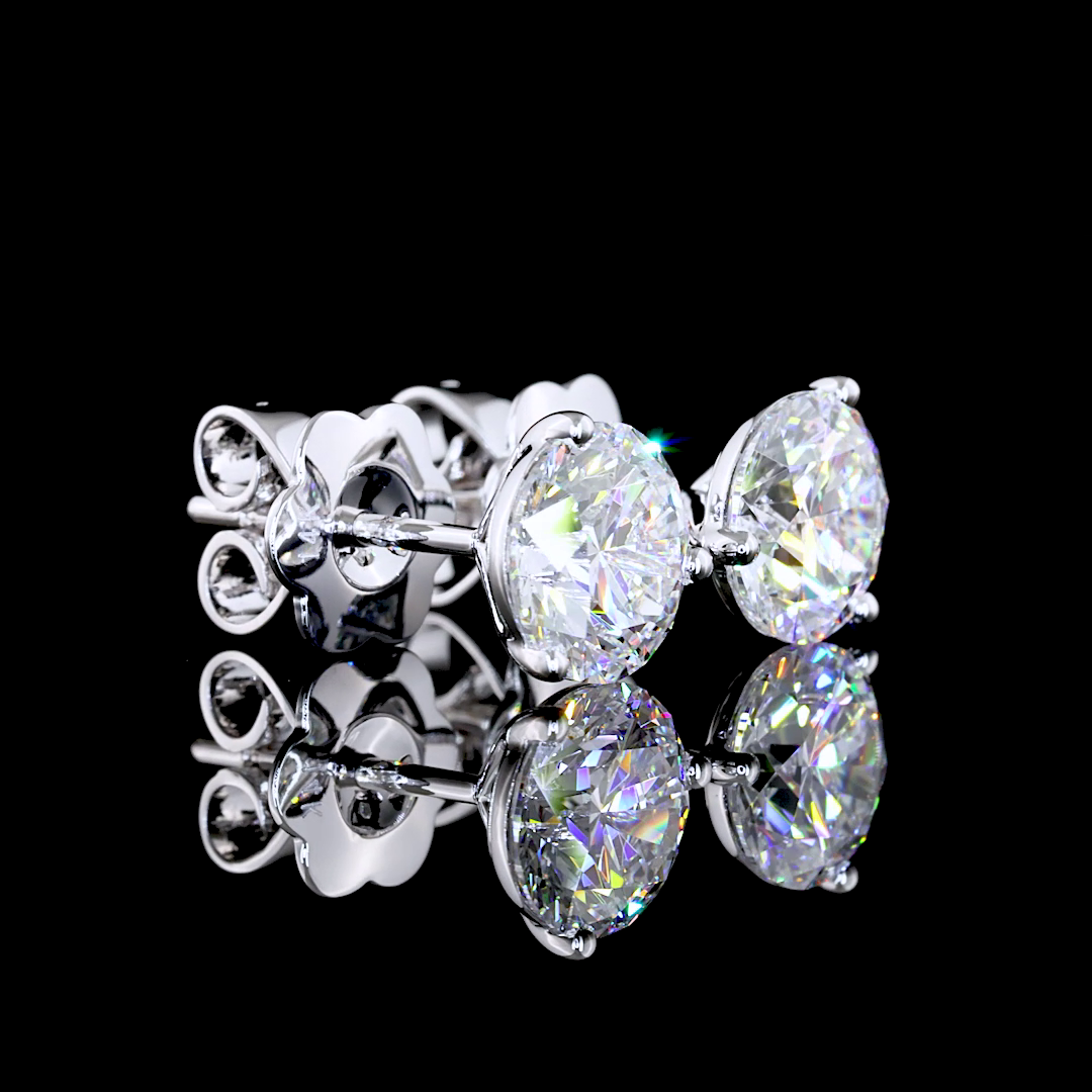 2.08 Carat Lab-Grown Round E VS2 Diamond 14K White Gold Martini Stud Earrings for Women - Perfect for Weddings, Anniversaries & Special Occasions