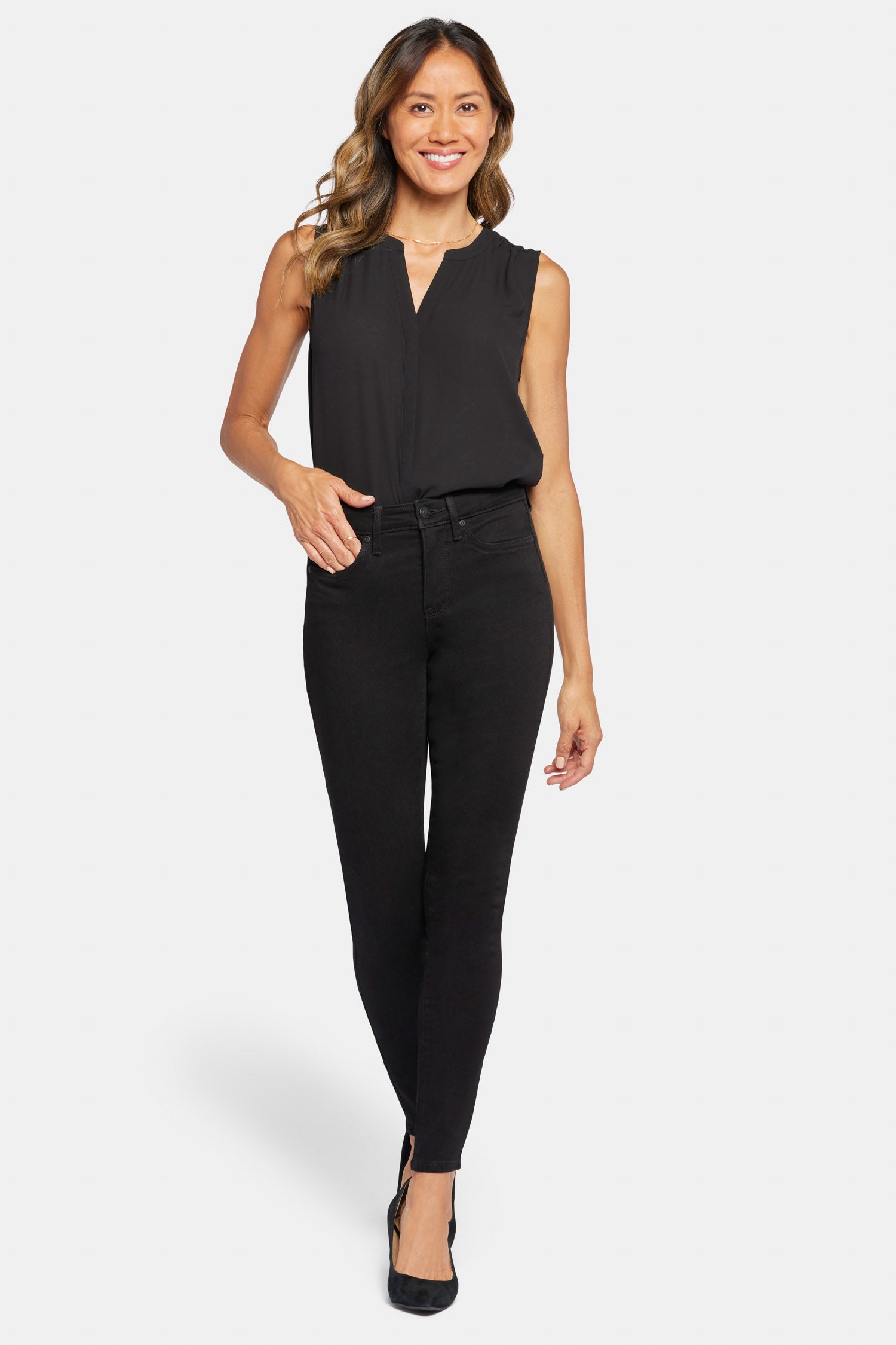 Ami Skinny Jeans for Petite Women - Black Stretch Denim Pants | Perfect for Casual Wear, Office & Night Out