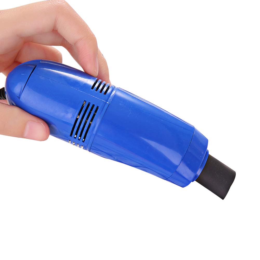 USB Vacuum Cleaner for Keyboard & Laptop - Portable Mini Dust Remover with Brush for PC, Computer & Household Cleaning (Blue) | Perfect for Office, Home & Car Use