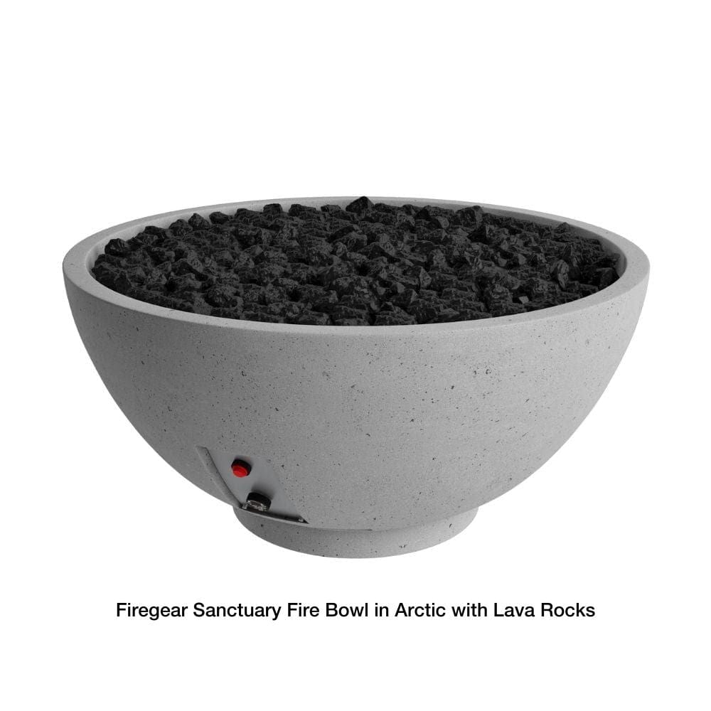Firegear Sanctuary 39 Inch Round Concrete Gas Fire Bowl - Outdoor Patio Heater for Backyard, Garden & Poolside Gatherings