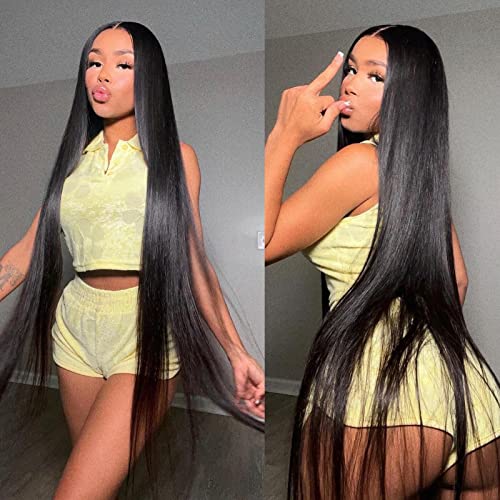 30 Inch 12A Brazilian Virgin Human Hair Lace Front Wig - 150% Density, 13x4 Transparent Lace, Pre-Plucked with Baby Hair for Black Women | Straight Natural Color | Perfect for Daily Wear, Special Occasions & Protective Styling