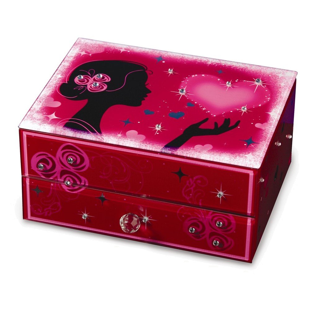 Hearts and Kisses Jewelry Box - Elegant Drawer Organizer for Necklaces, Rings & Bracelets | Perfect for Bedroom, Bathroom & Travel