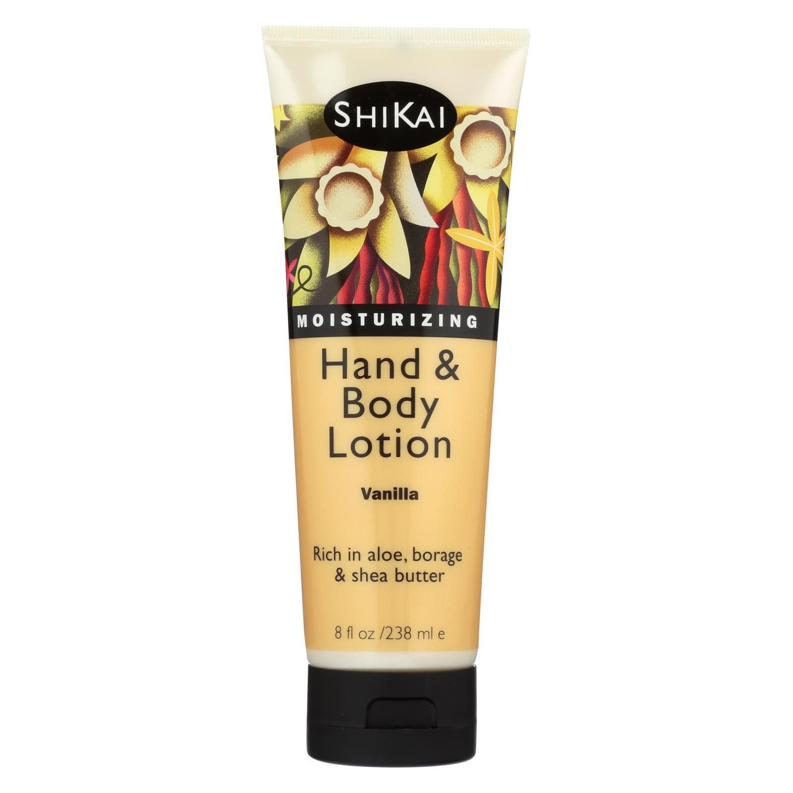 Shikai Vanilla Hand & Body Lotion - 8 Fl Oz Moisturizing Cream for Dry Skin - Perfect for Daily Hydration, Massage & Spa Treatments