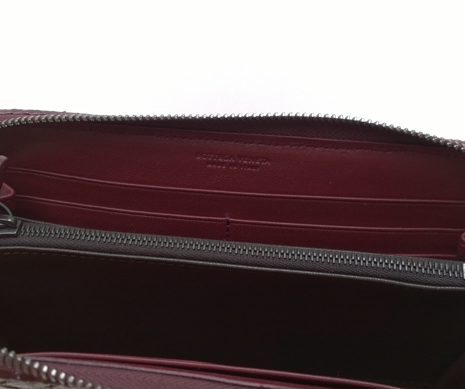 Bottega Veneta Purple Plum Elaphe Print Leather Wallet for Women | Luxury Designer Wallet for Everyday Use & Travel