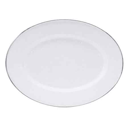 Premium Solid White Ceramic Oval Platter - Elegant Serving Dish for Parties, Entertaining & Holiday Dining