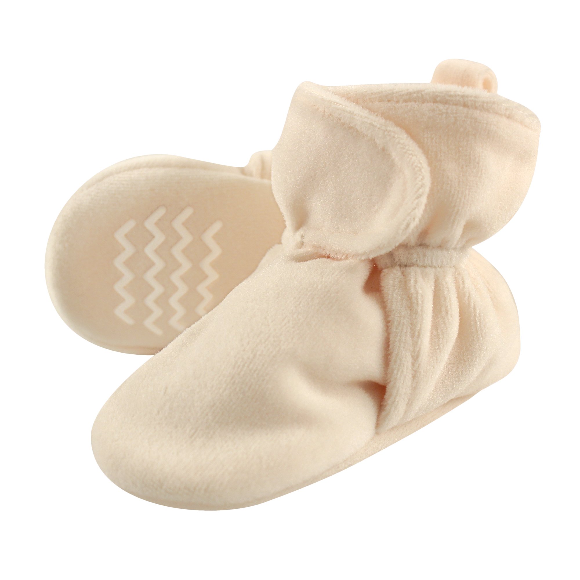 Hudson Baby Unisex Cozy Velour Booties for Newborns & Infants - Soft & Warm Winter Booties for Babies, Perfect for Indoor & Outdoor Use