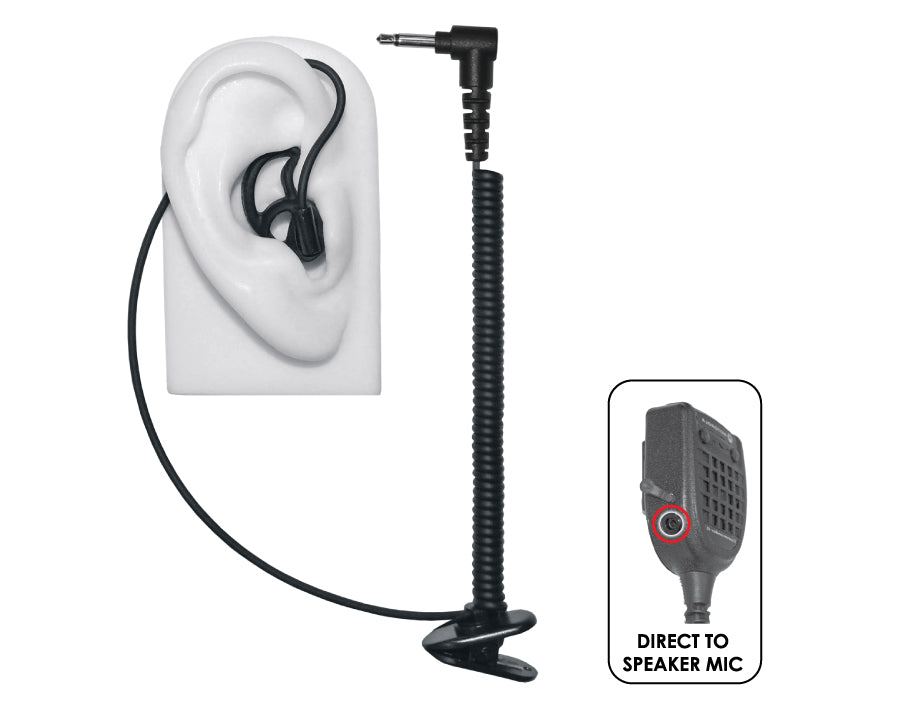EP MS1A B Micro Sound 1A Tubeless Invisible Listening Earpiece - Black 3.5mm Jack, Zero Sound Loss - Perfect for Covert Surveillance, Security Work & Discreet Communication