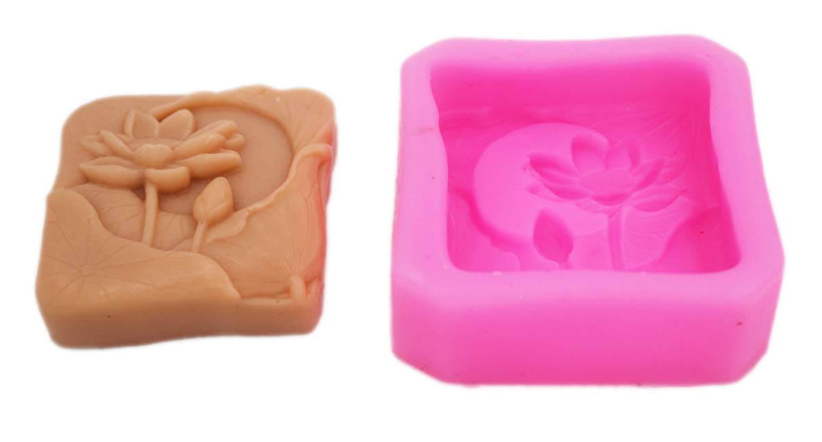 Lotus Silicone Soap Molds for DIY Handmade Soap Making - 6 Cavity Flower Soap Molds for Bath, Wedding Favors, Home Decor & Craft Projects