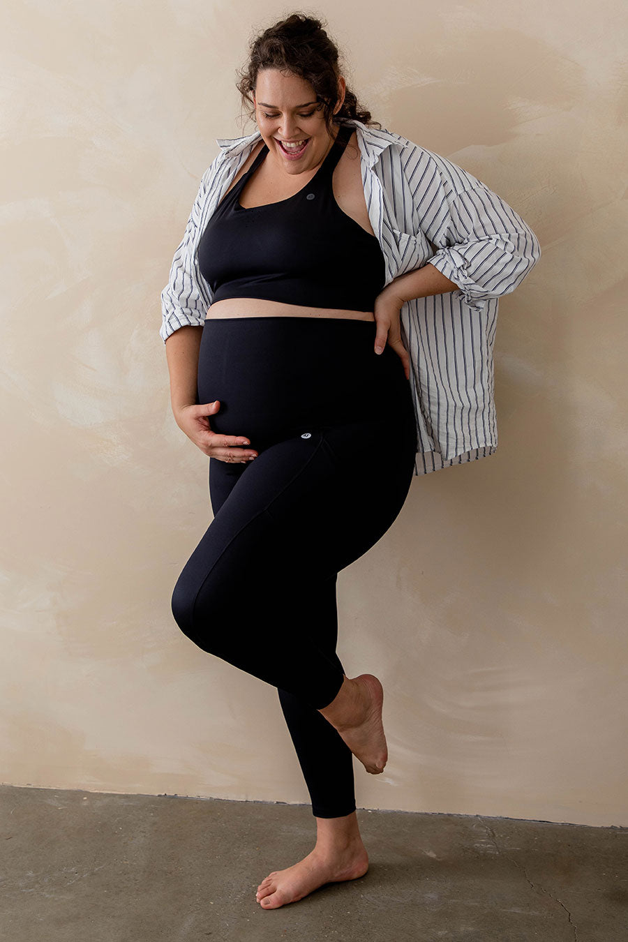 Best Maternity Support Leggings with Pockets - Black - Comfortable Pregnancy Workout & Everyday Wear