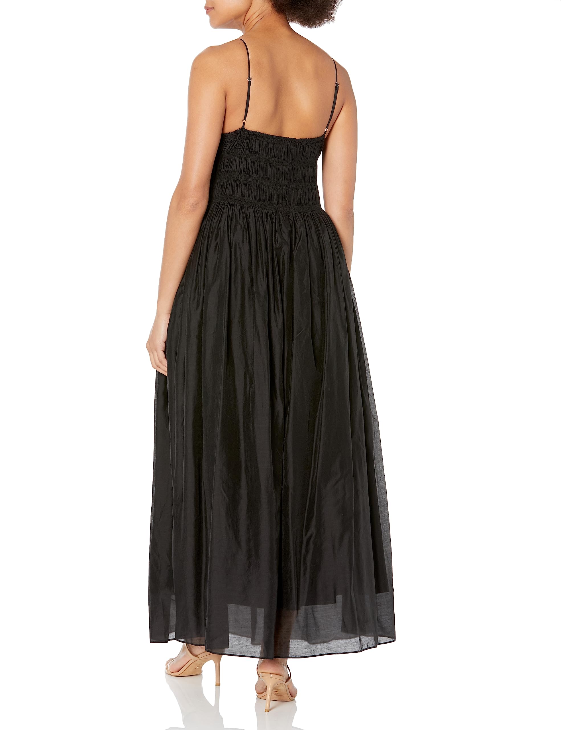 MOON RIVER Women's V Neck Sleeveless Shirred Midi Dress - Flowy Summer Dress for Beach, Party & Casual Wear | Comfortable Stretchy Fabric for Women's Fashion