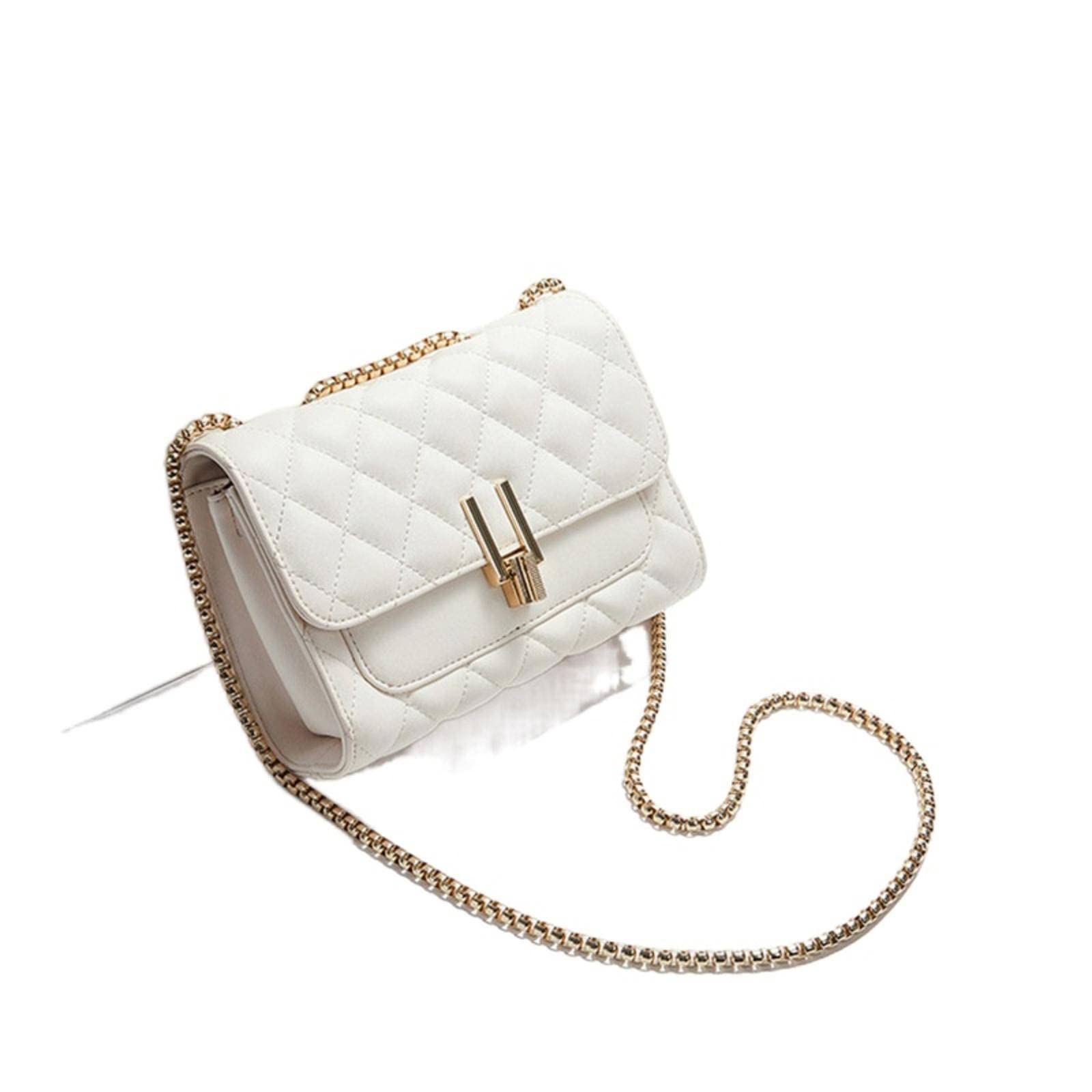 Women's Leather Crossbody Bag Small Square Shoulder Purse with Chain Strap - Stylish & Versatile for Work, Travel, Dating & Everyday Use