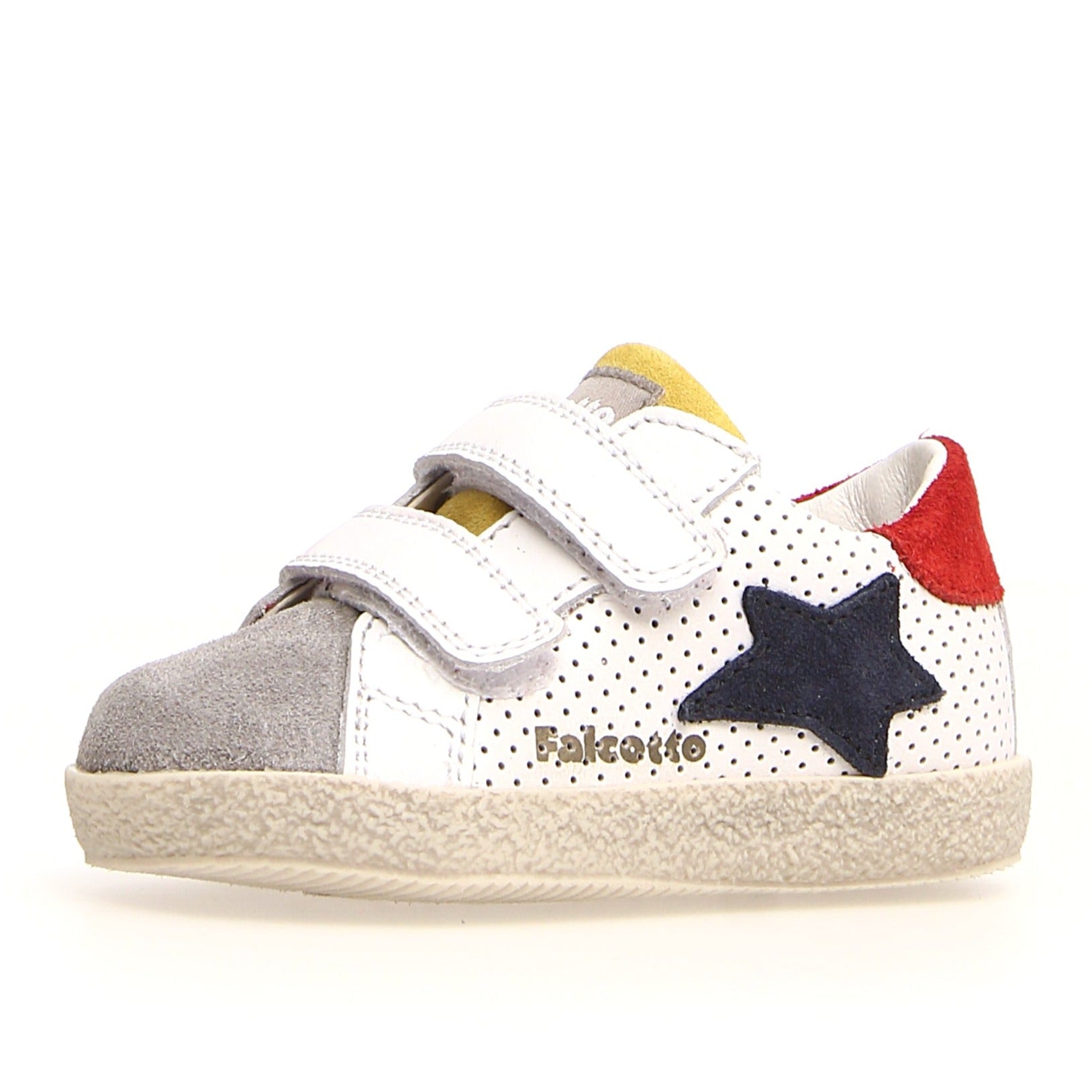 Falcotto Alnoite VL Boys Sneakers - White & Red Athletic Shoes for Kids | Comfortable & Durable for School, Sports & Daily Wear