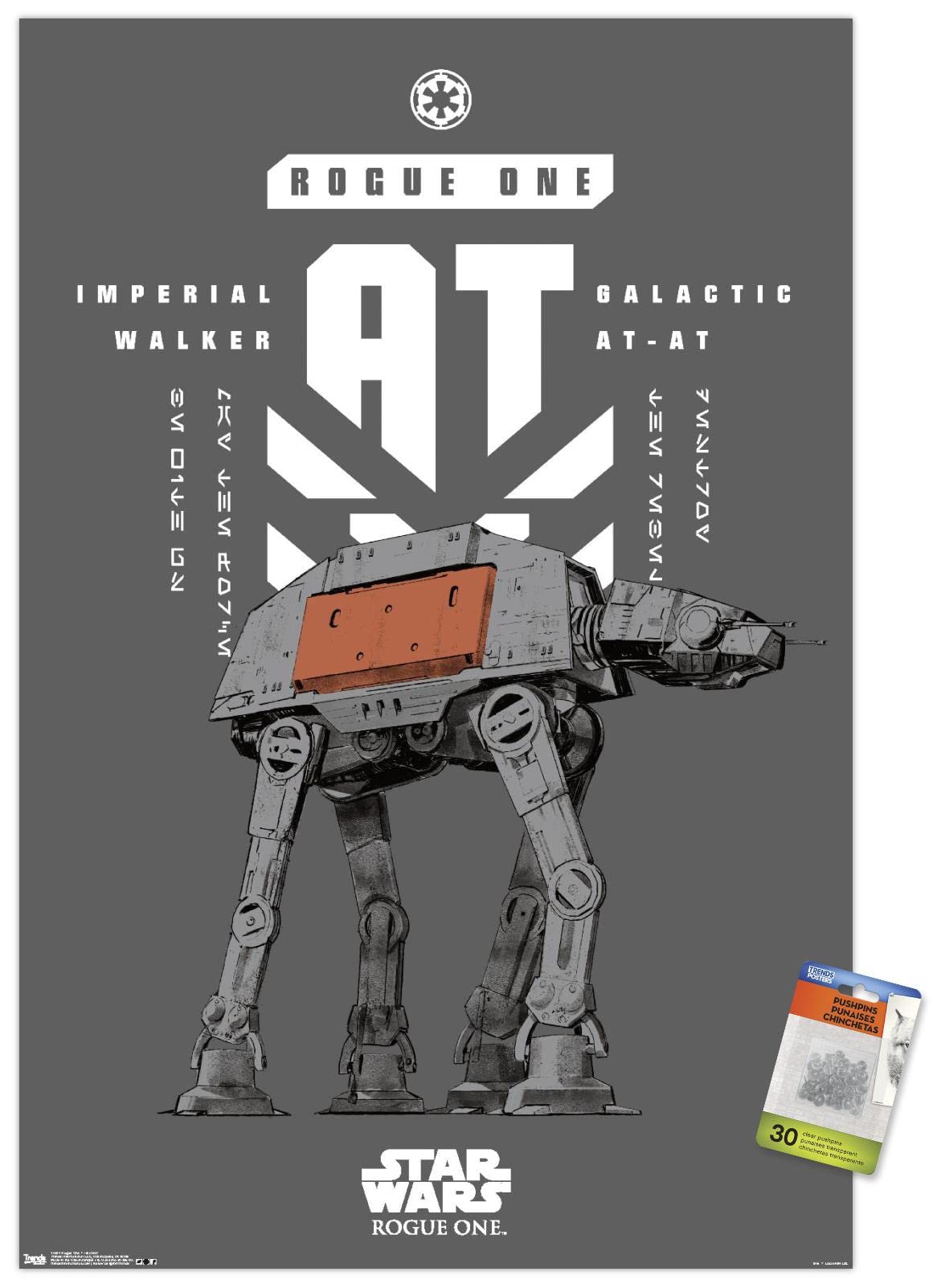 Star Wars Rogue One Movie Banner Wall Poster with Push Pins - Premium Home & Office Decor for Movie Fans & Collectors