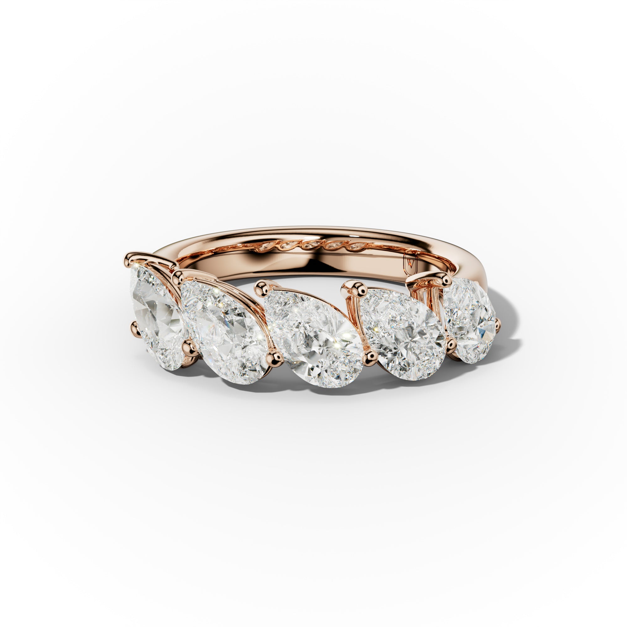 3.0 Carat Slanted Pear Diamond Anniversary Band - Elegant Wedding Ring for Women, Durable 14K White Gold, Perfect for Anniversaries, Engagements & Special Occasions