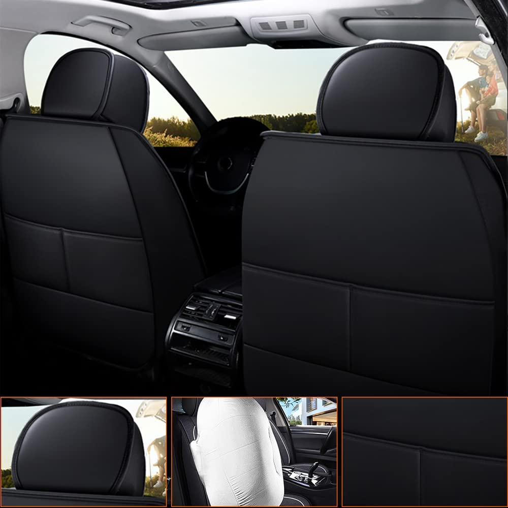 Premium Faux Leather Car Seat Covers for Subaru Outback 2010-2025 - 2-Piece Front Set in Black | Durable Seat Protectors & Cushions | Perfect for Daily Commutes, Road Trips & Pet Protection