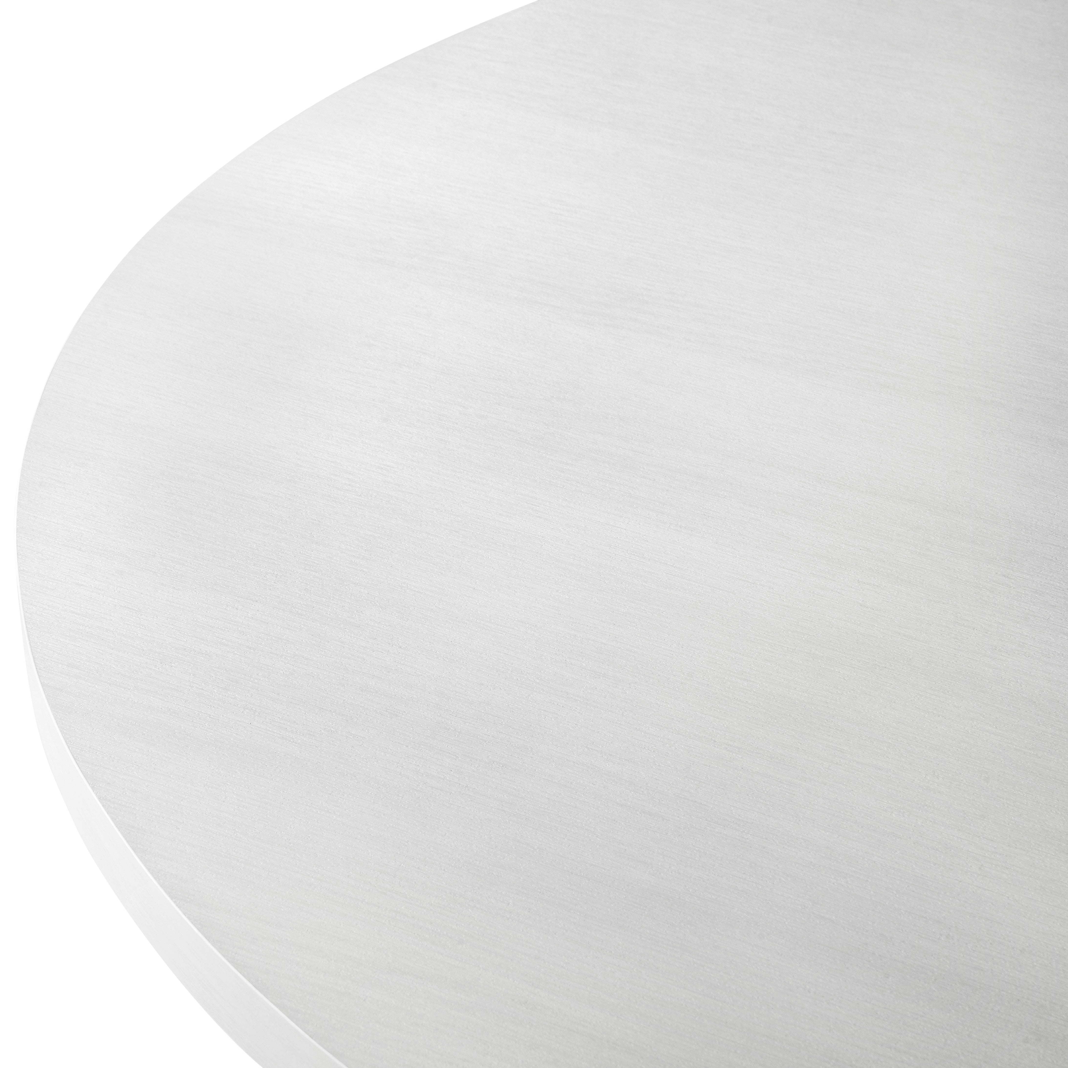 Roundhill Furniture Edo Contemporary Round Dining Table with Trestle Base - White Finish for Modern Dining Room & Kitchen Decor