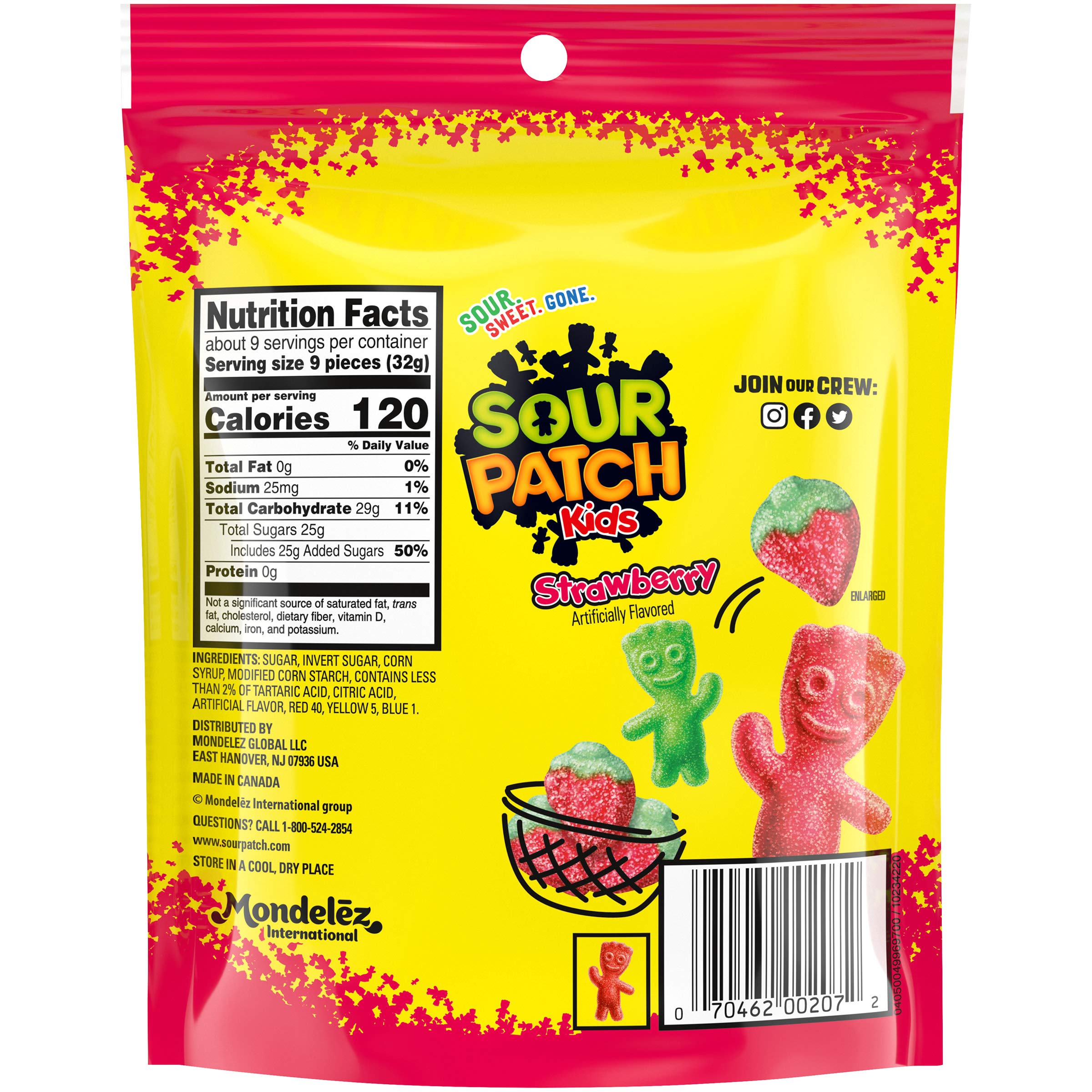Sour Patch Kids Strawberry Soft & Chewy Candy - 10 oz Bag | Sweet & Tangy Treat for Parties, Movies & Snacking