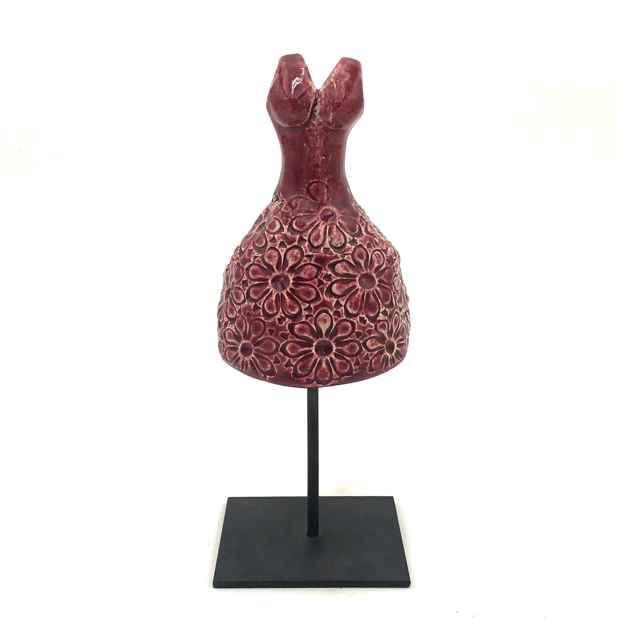 Cathy Broski Ceramic Sculpture on Base - Assorted Dresses Design - Elegant Home Decor, Office Display, and Gift Idea