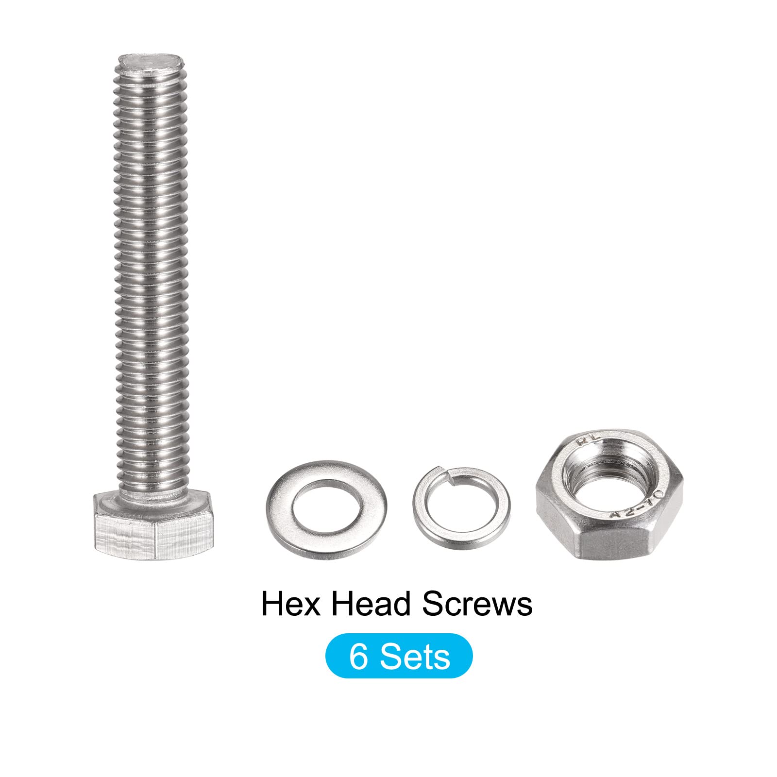 METALLIXITY M10x60mm Hex Screws Bolts Kit, 304 Stainless Steel - for Home Appliance Repair