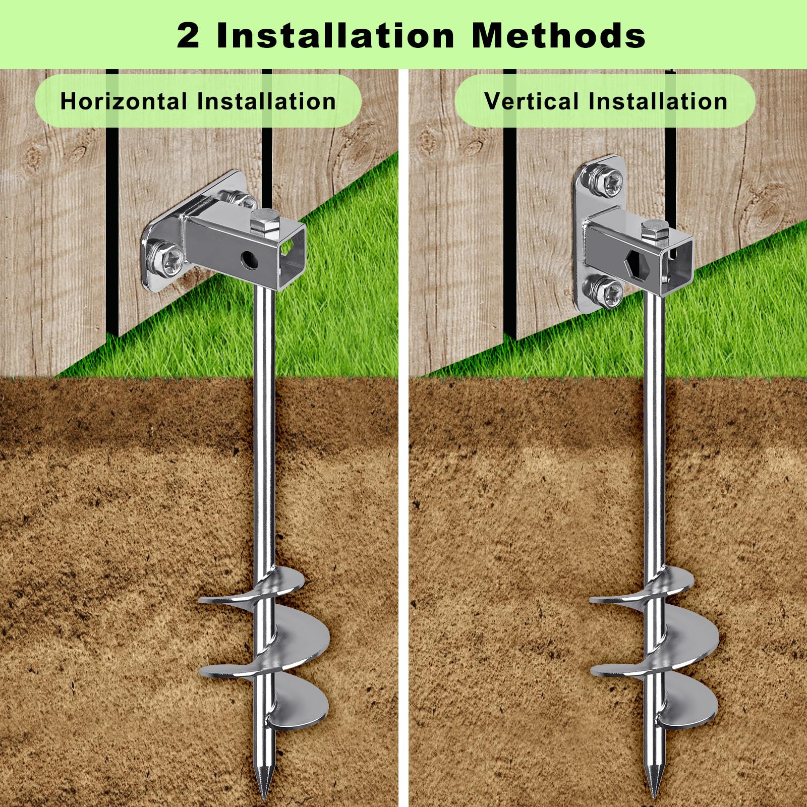 Heavy Duty Multi-Purpose Screw-in Ground Anchors - Fully Welded Trampoline Anchors & Mobile Home Anchors - Earth Anchors for Sheds, Swing Sets, Carports & Animal Securing - Perfect for Outdoor Safety & Stabilization in Yards, Gardens & Camping Areas