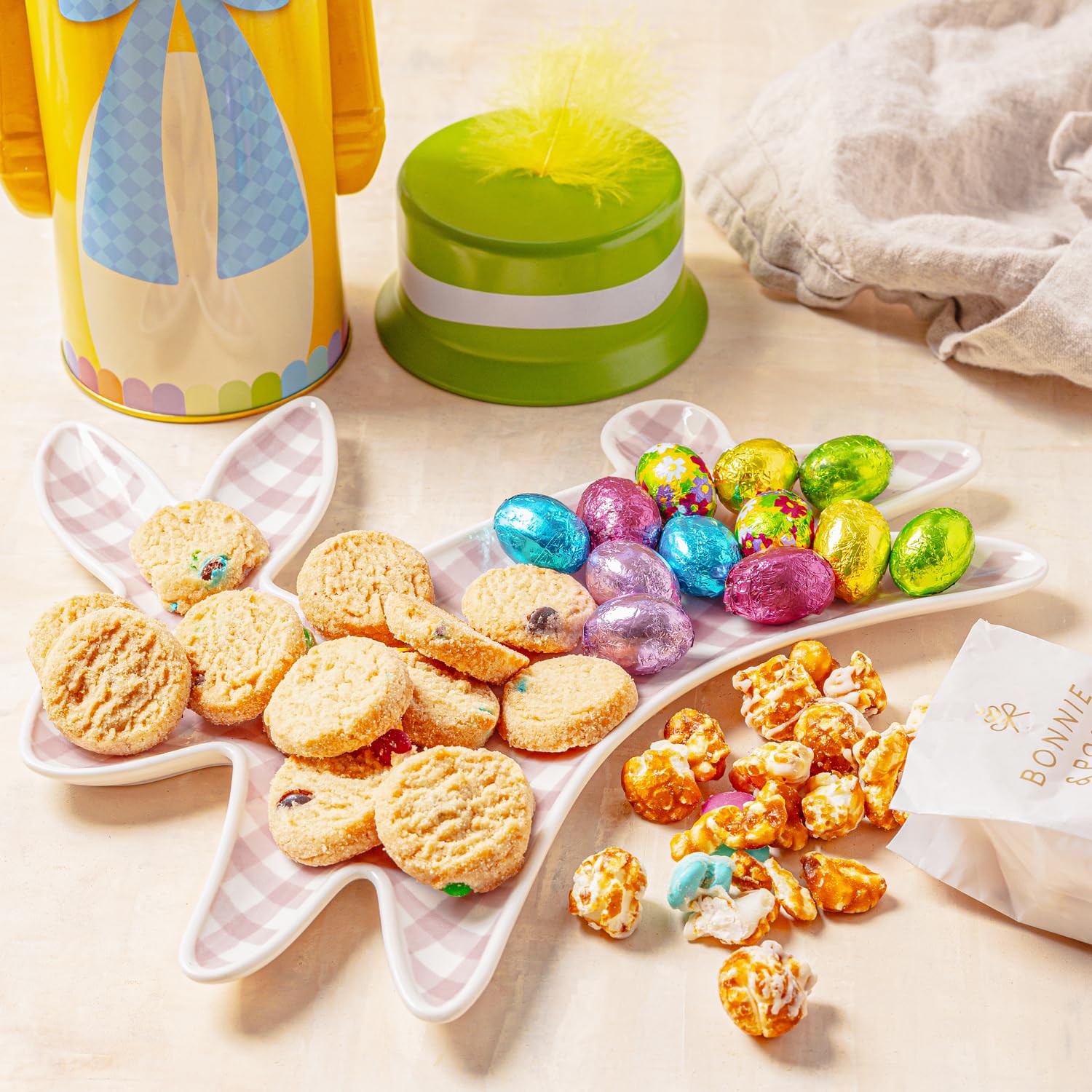 Easter Gift Basket with Snacks & Treats - Adorable Easter Chick Themed Present for Kids & Families | Bonnie and Pop | Perfect for Easter Celebrations, Birthday Gifts & Party Favors